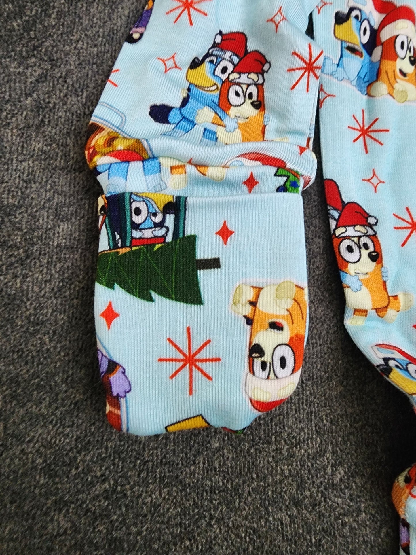 CP Bluey, Bingo and Family Christmas Zipper Sleeper Footie PJ's