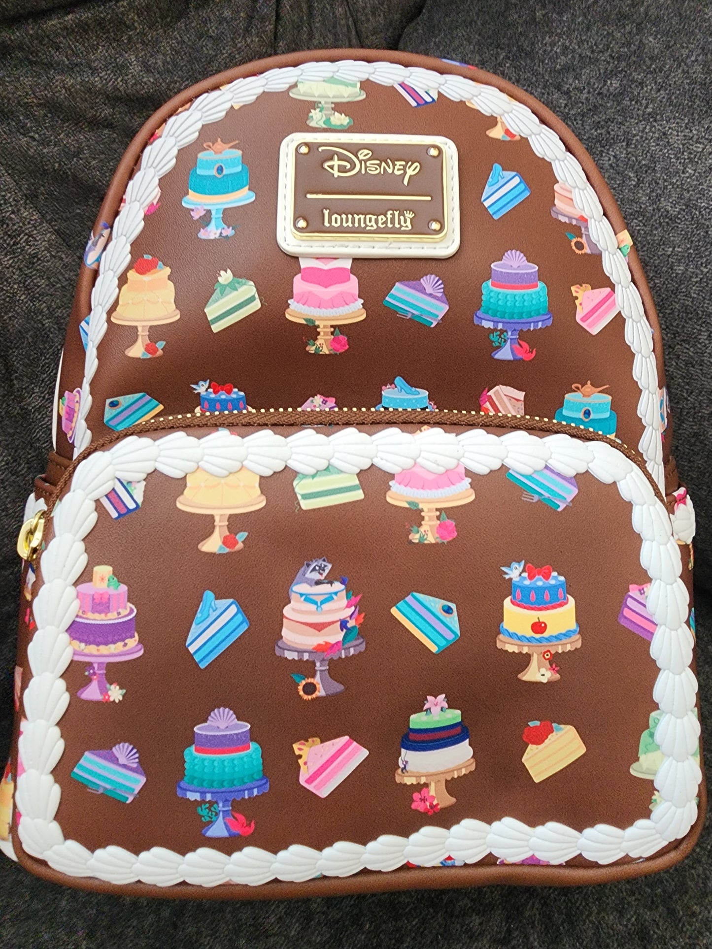 Loungefly Disney Princess Dress Cakes on Chocolate Frosting Backpack