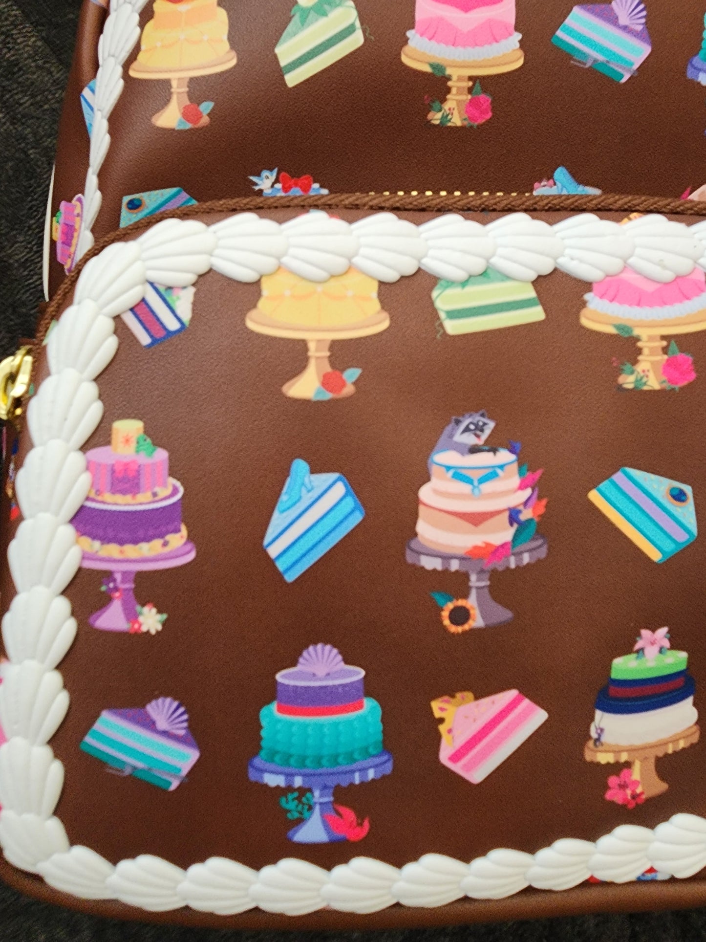 Loungefly Disney Princess Dress Cakes on Chocolate Frosting Backpack