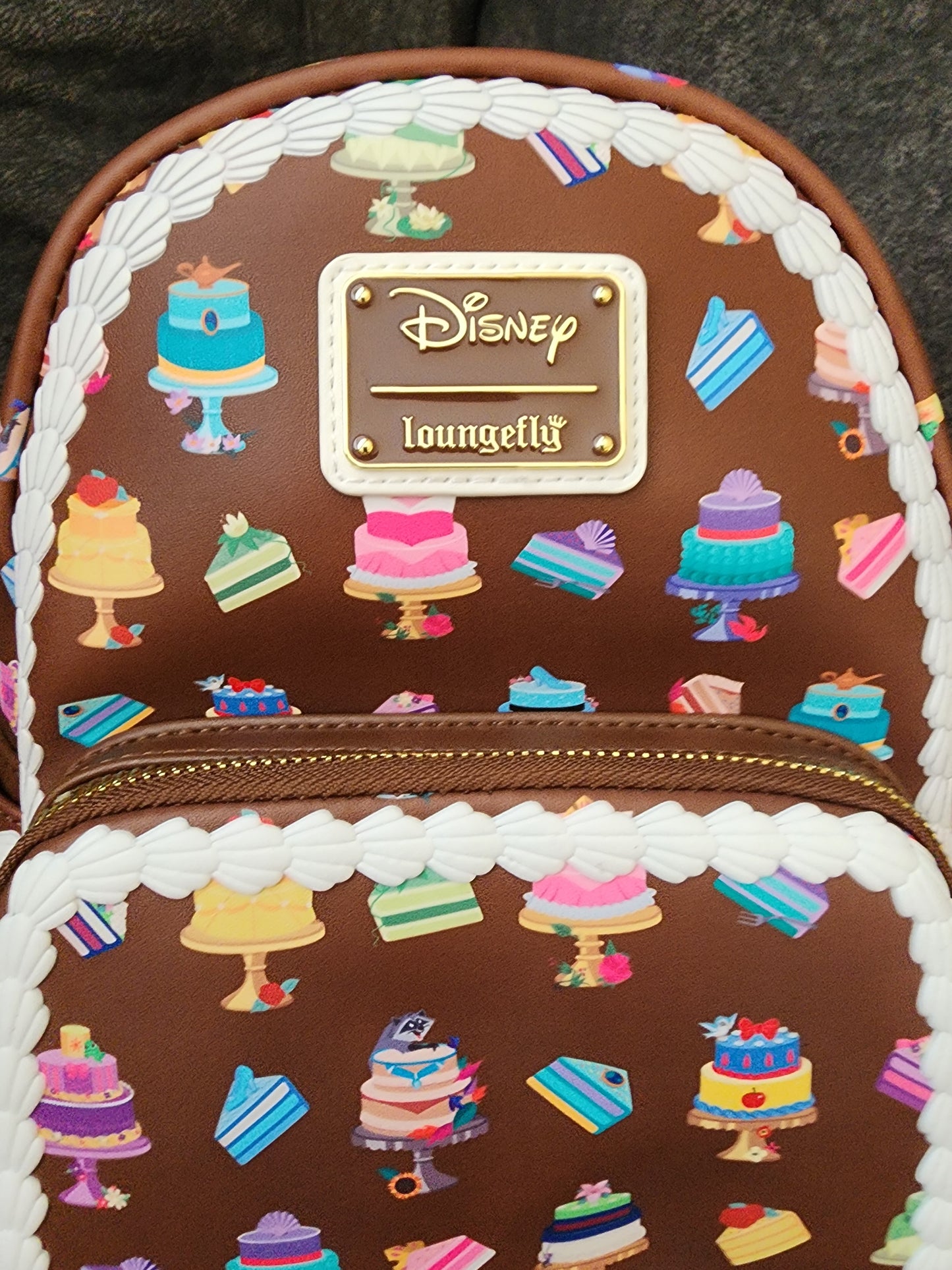 Loungefly Disney Princess Dress Cakes on Chocolate Frosting Backpack