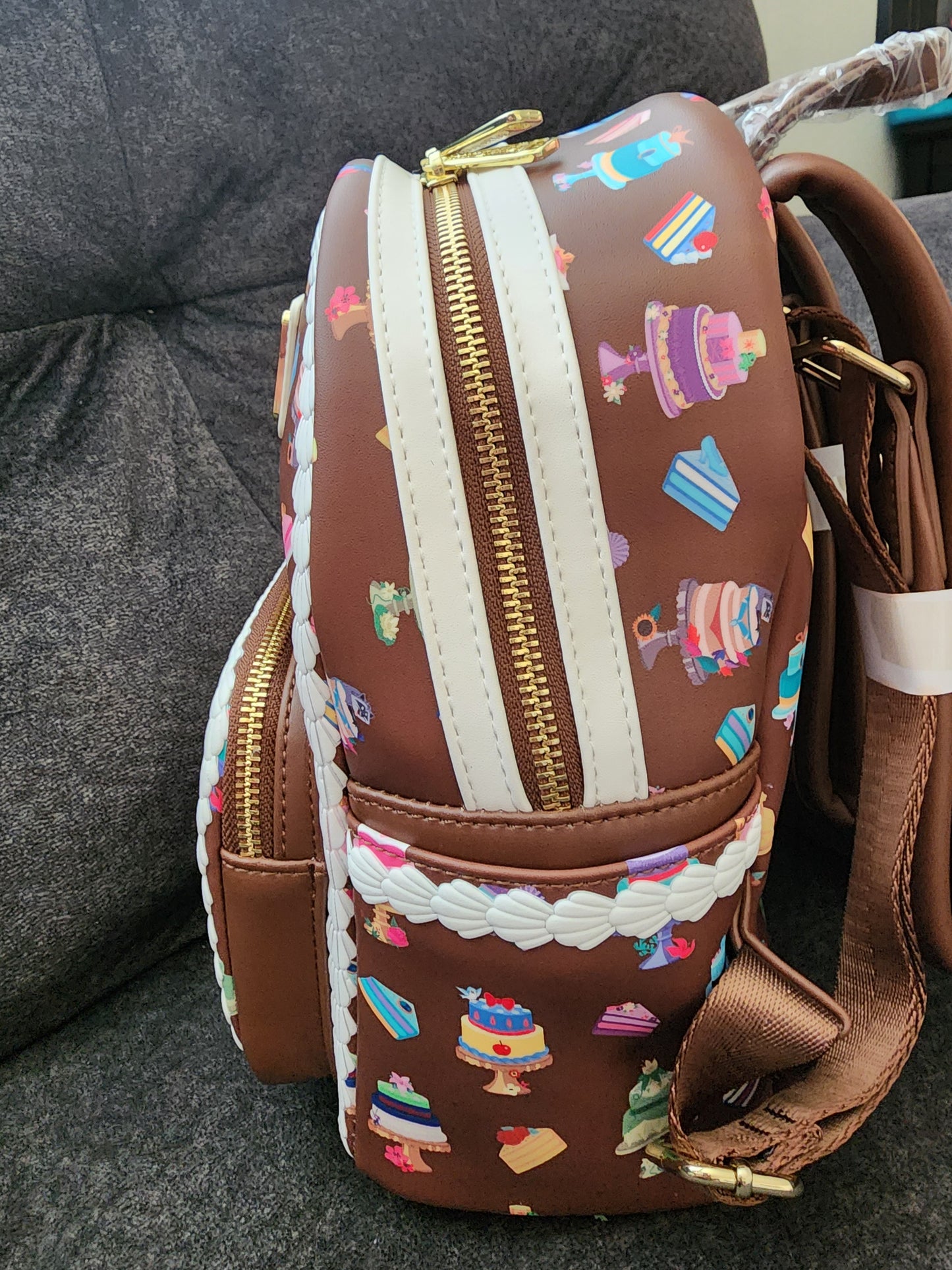 Loungefly Disney Princess Dress Cakes on Chocolate Frosting Backpack
