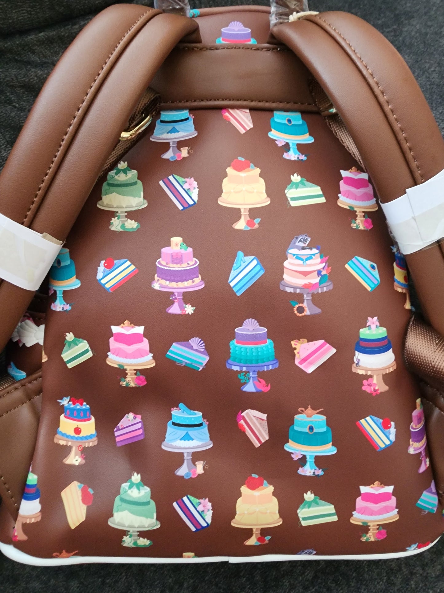 Loungefly Disney Princess Dress Cakes on Chocolate Frosting Backpack