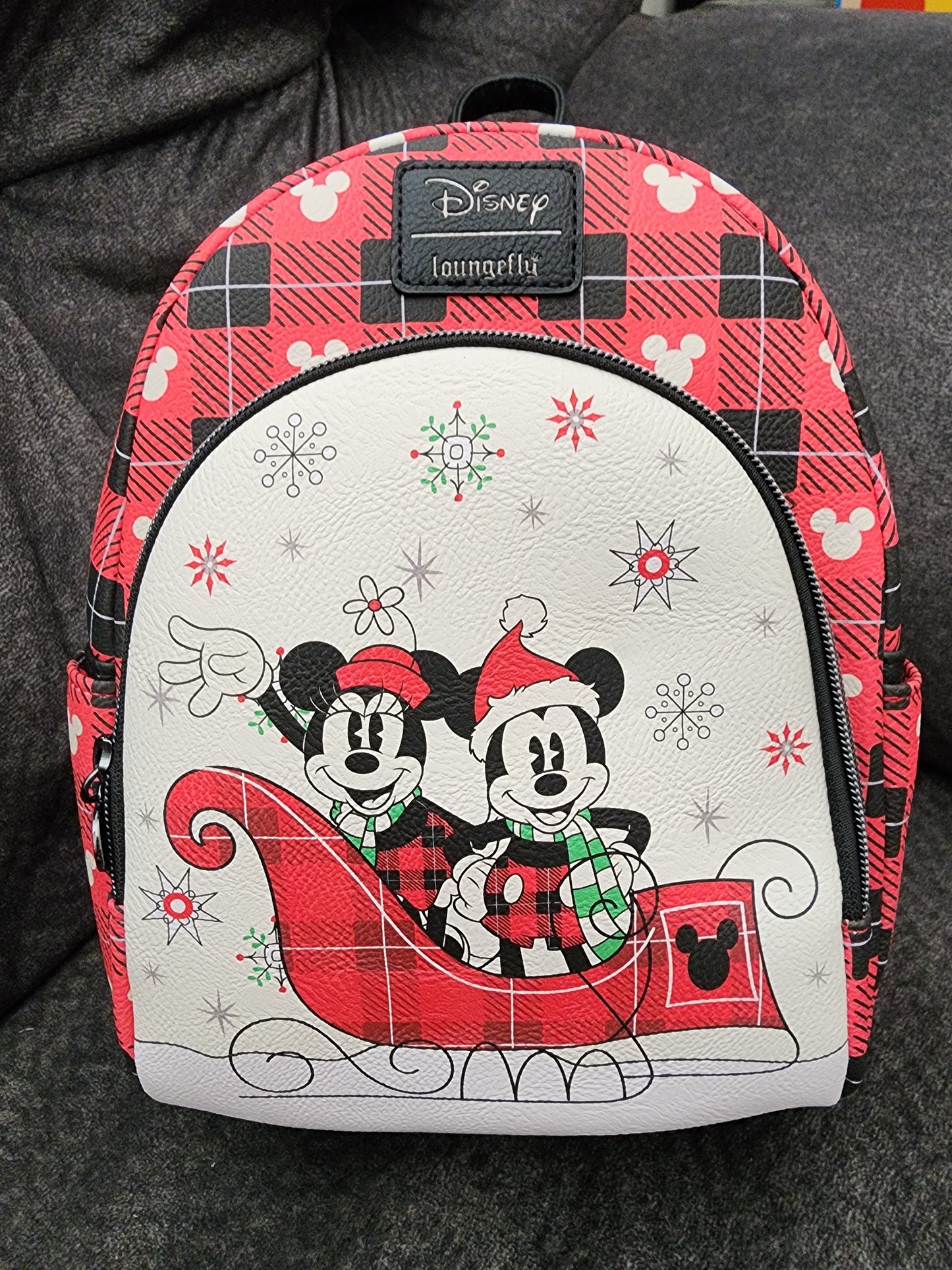 Loungefly Disney Mickey and Minnie Winter Plaid Exclusive Backpack