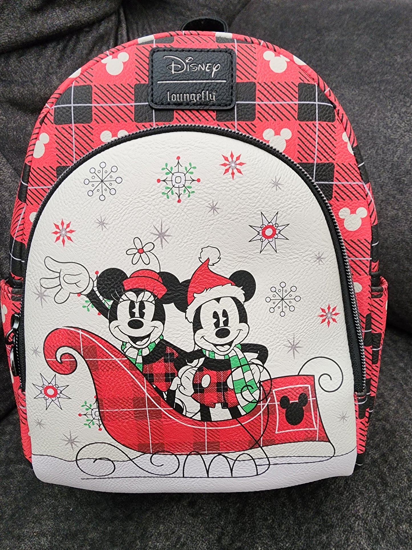 Loungefly Disney Mickey and Minnie Winter Plaid Exclusive Backpack