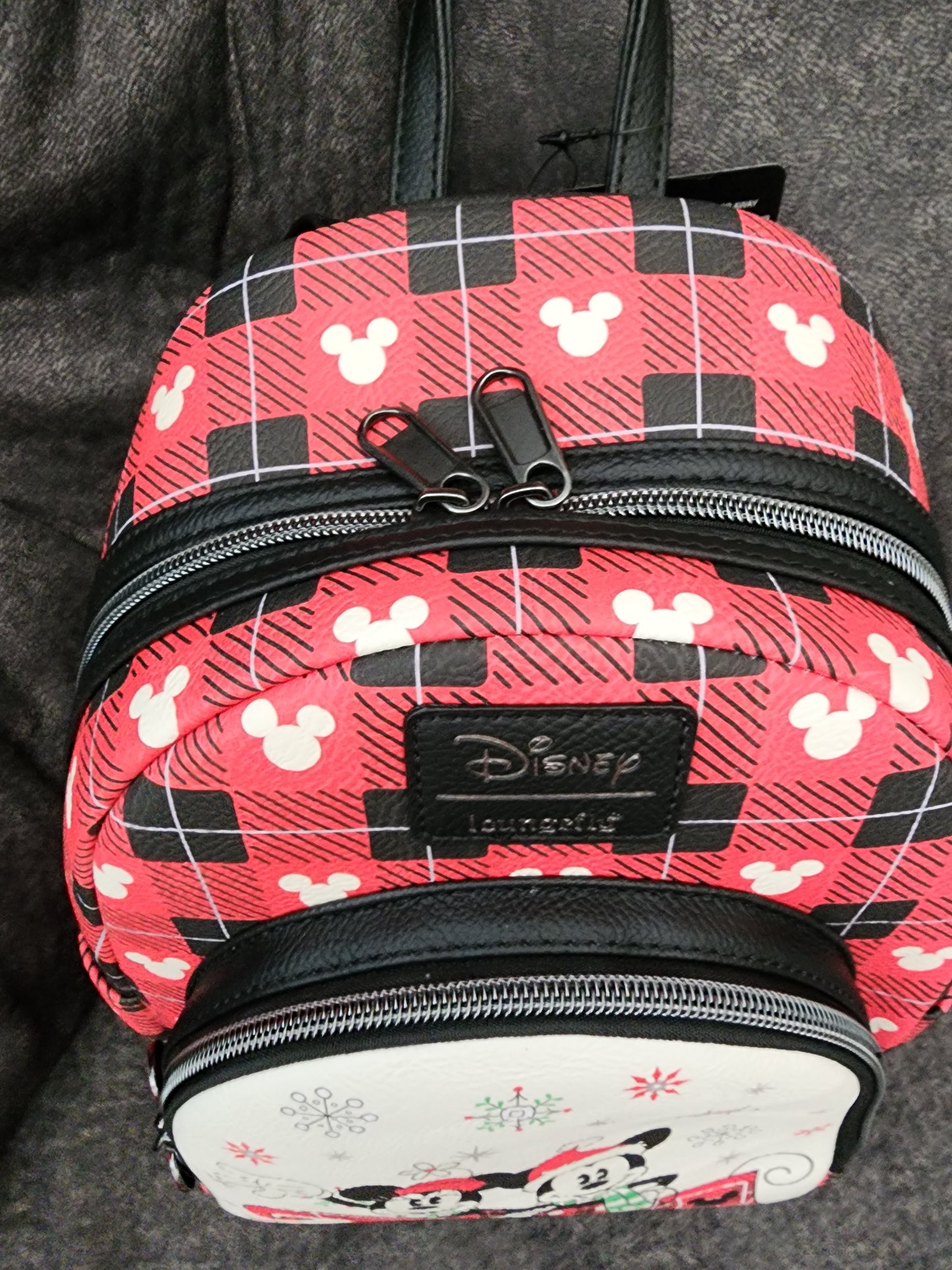 Loungefly Disney Mickey and Minnie Winter Plaid Exclusive Backpack