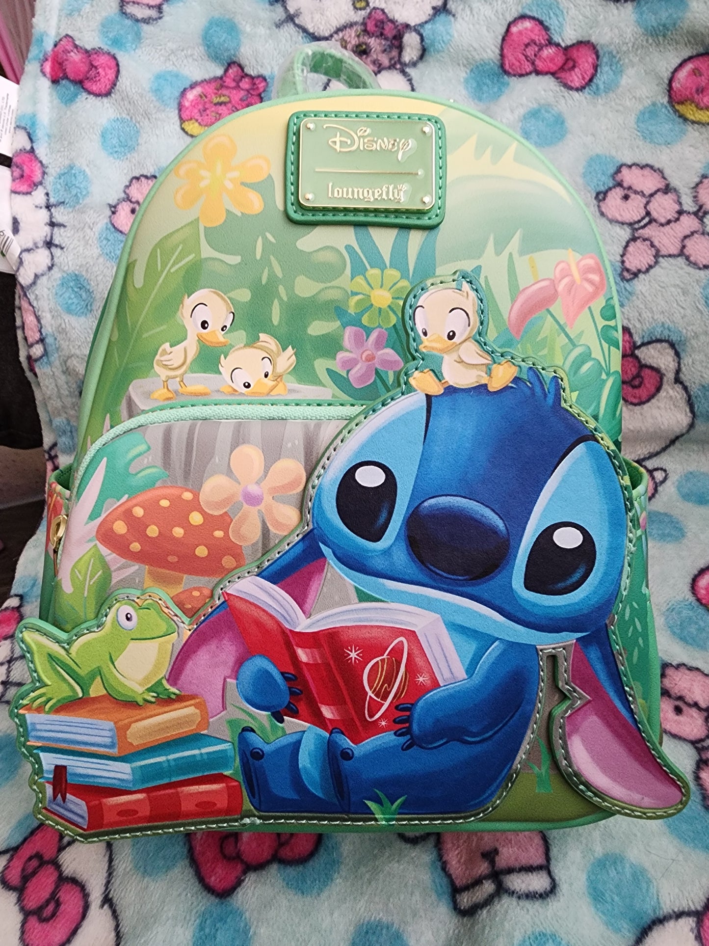 Loungefly Disney Stitch and Ducklings Reading Books Exclusive Backpack