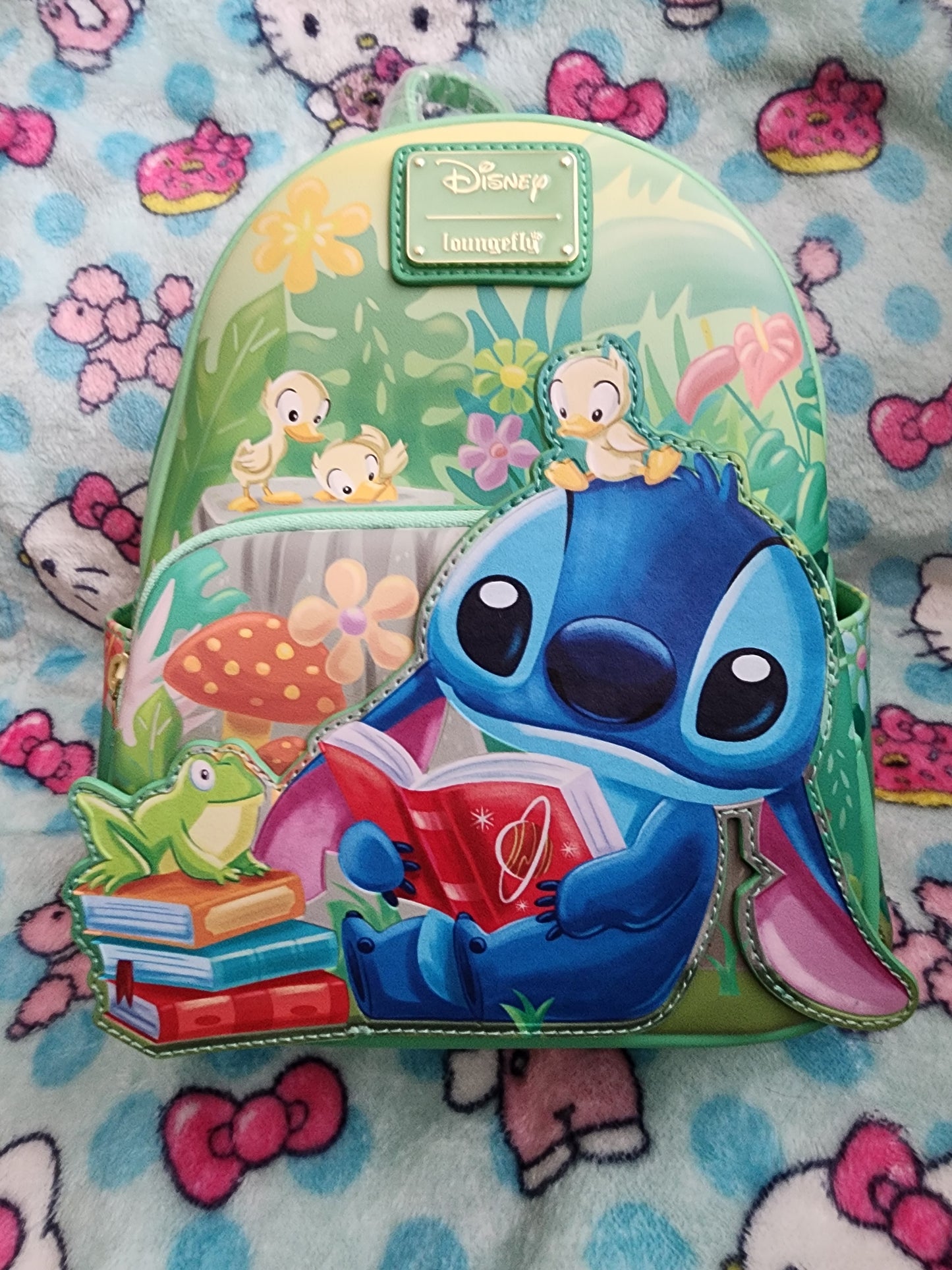 Loungefly Disney Stitch and Ducklings Reading Books Exclusive Backpack