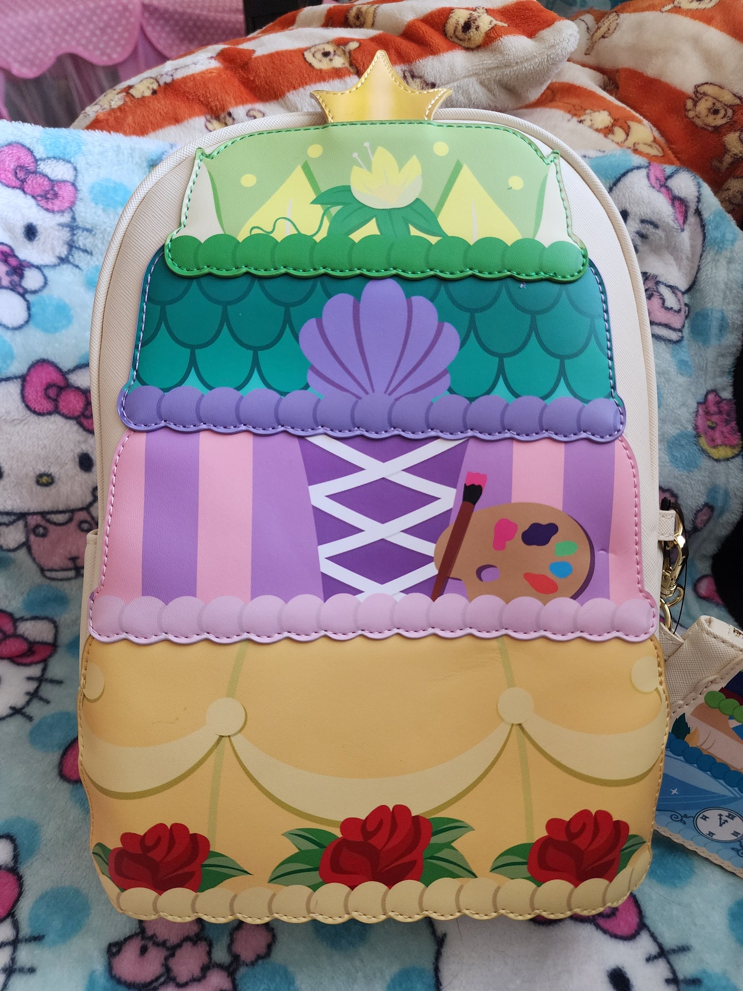 Loungefly Disney Princess Dresses Cake Backpack with a Matching Coin Purse