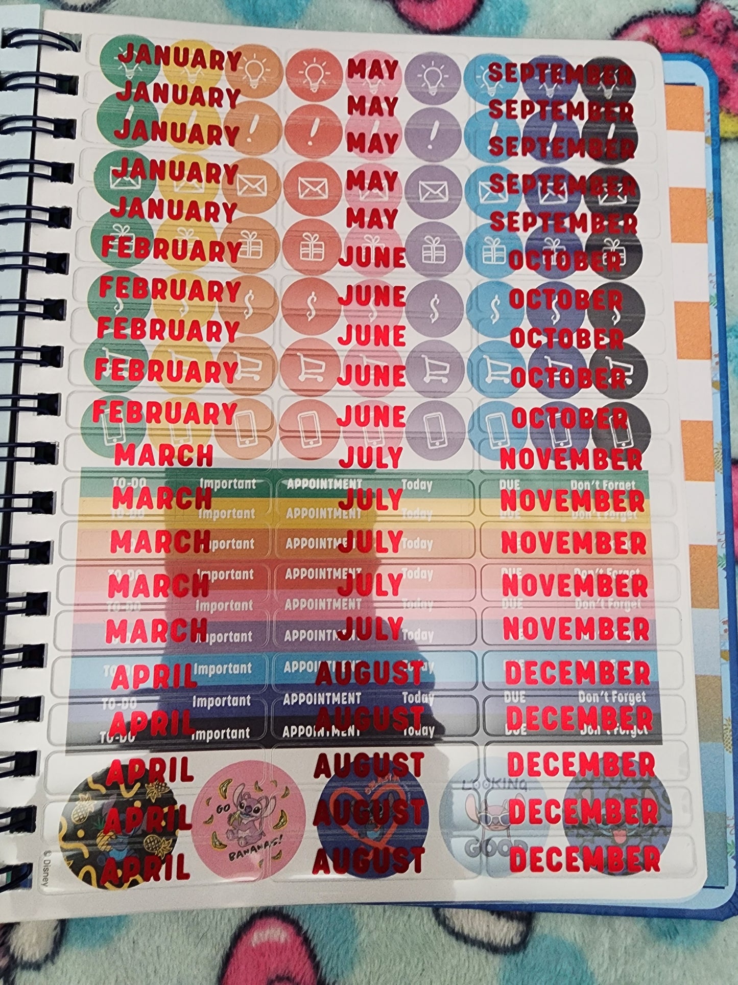 Disney Stitch 12 Month Planner