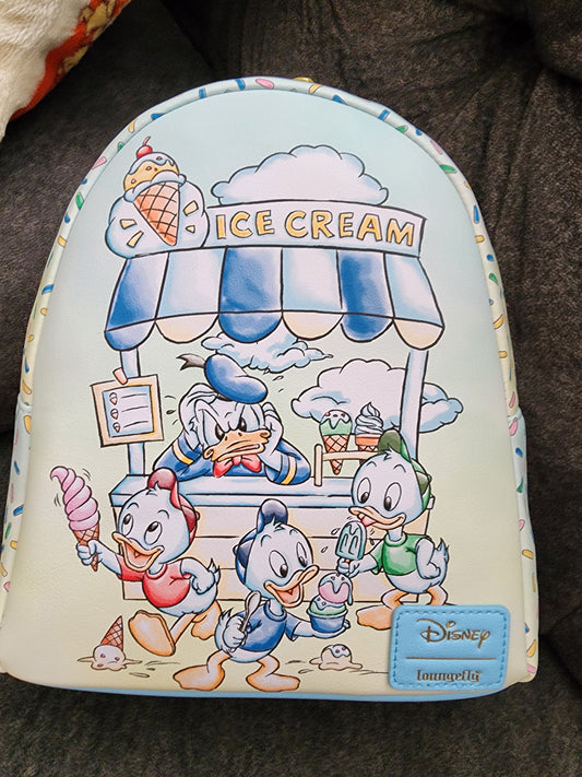 Loungefly Disney Donald and His Nephews Ice Cream Backpack