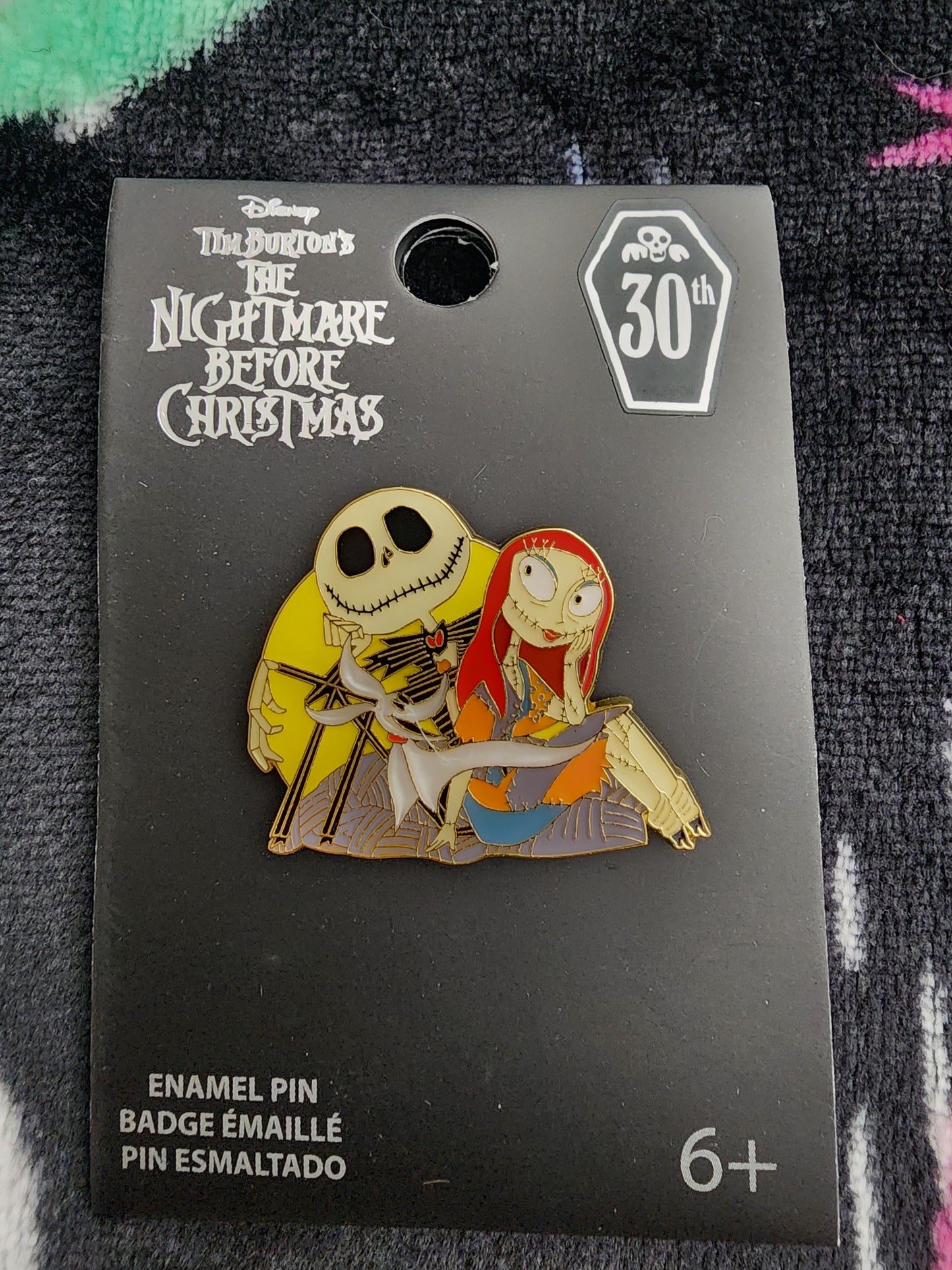 Loungefly Disney Nightmare Before Christmas Jack, Sally and Zero Pin