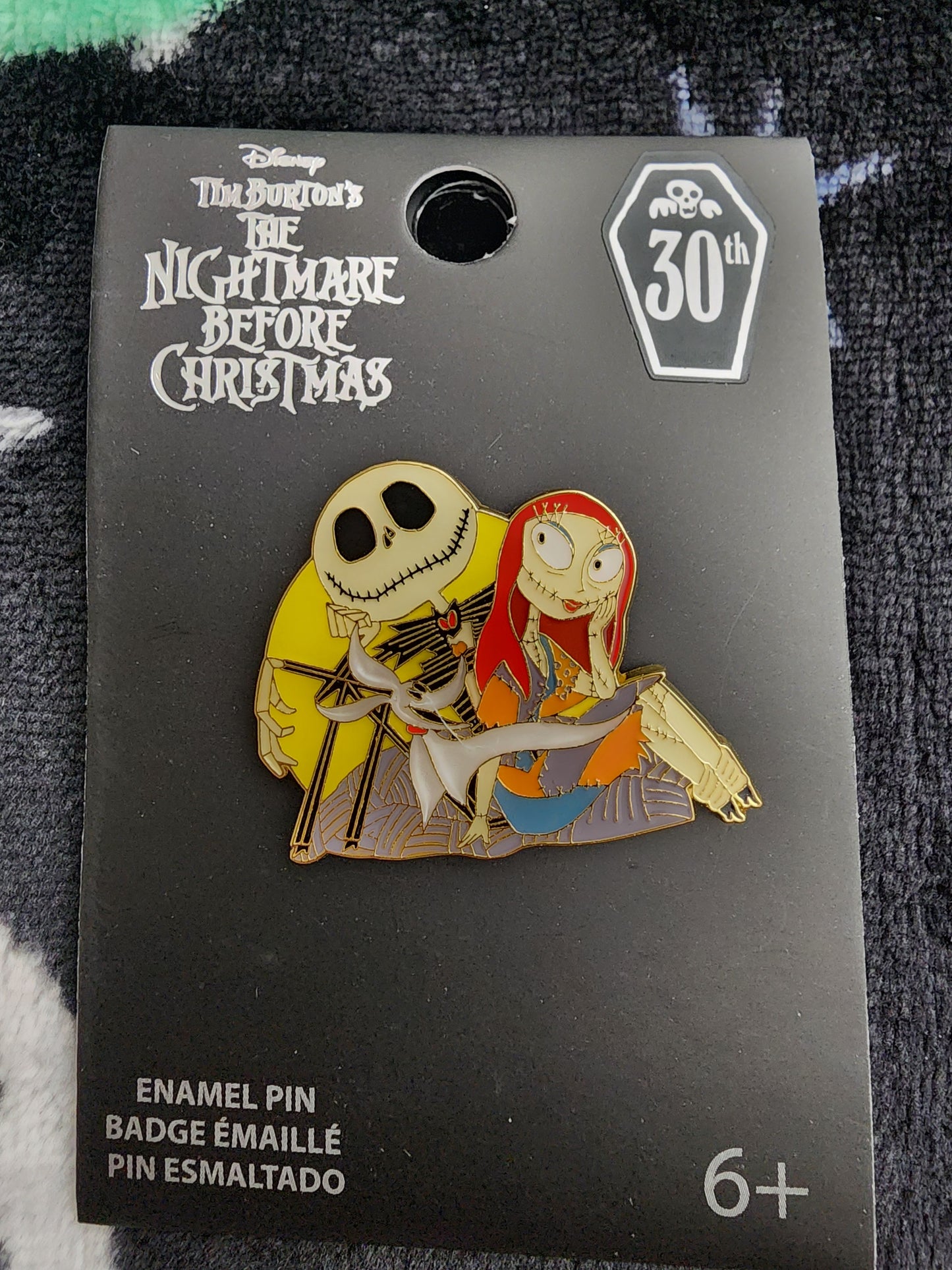 Loungefly Disney Nightmare Before Christmas Jack, Sally and Zero Pin