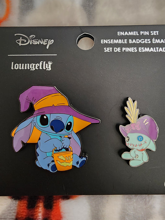 Loungefly Disney Stitch and Scrump Halloween Pins