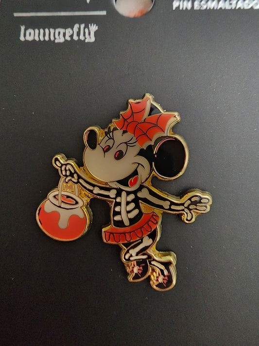 Loungefly Disney Minnie Mouse Skelton Halloween Pin