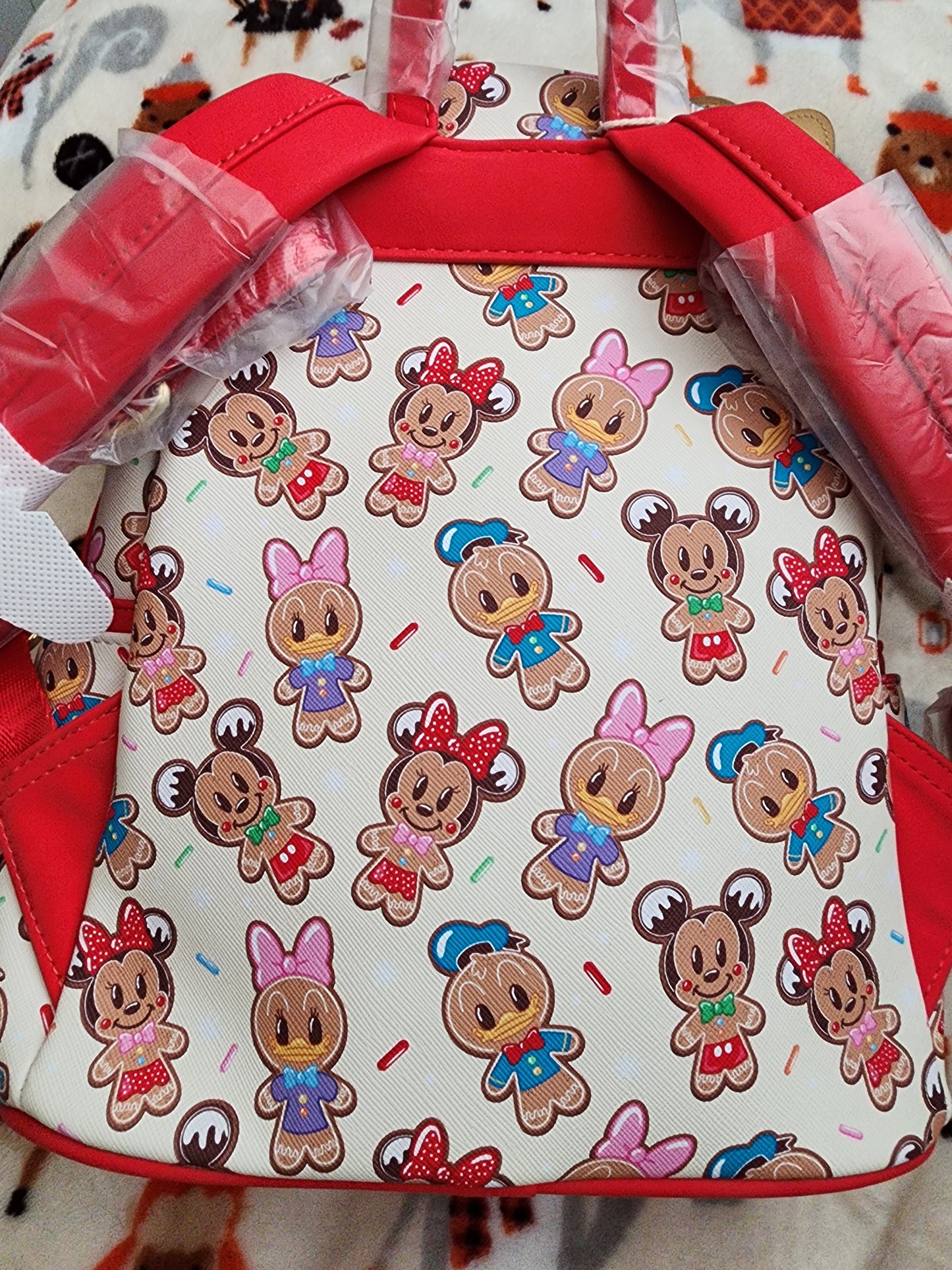 Loungefly Disney Mickey, Minnie and Friends Gingerbread Cookie Backpack and Headband
