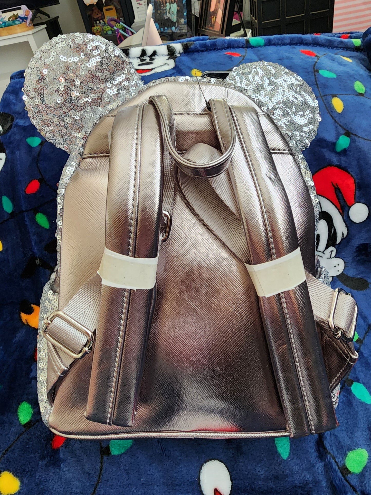 Loungefly Disney Minnie Mouse Silver Sequins Backpack