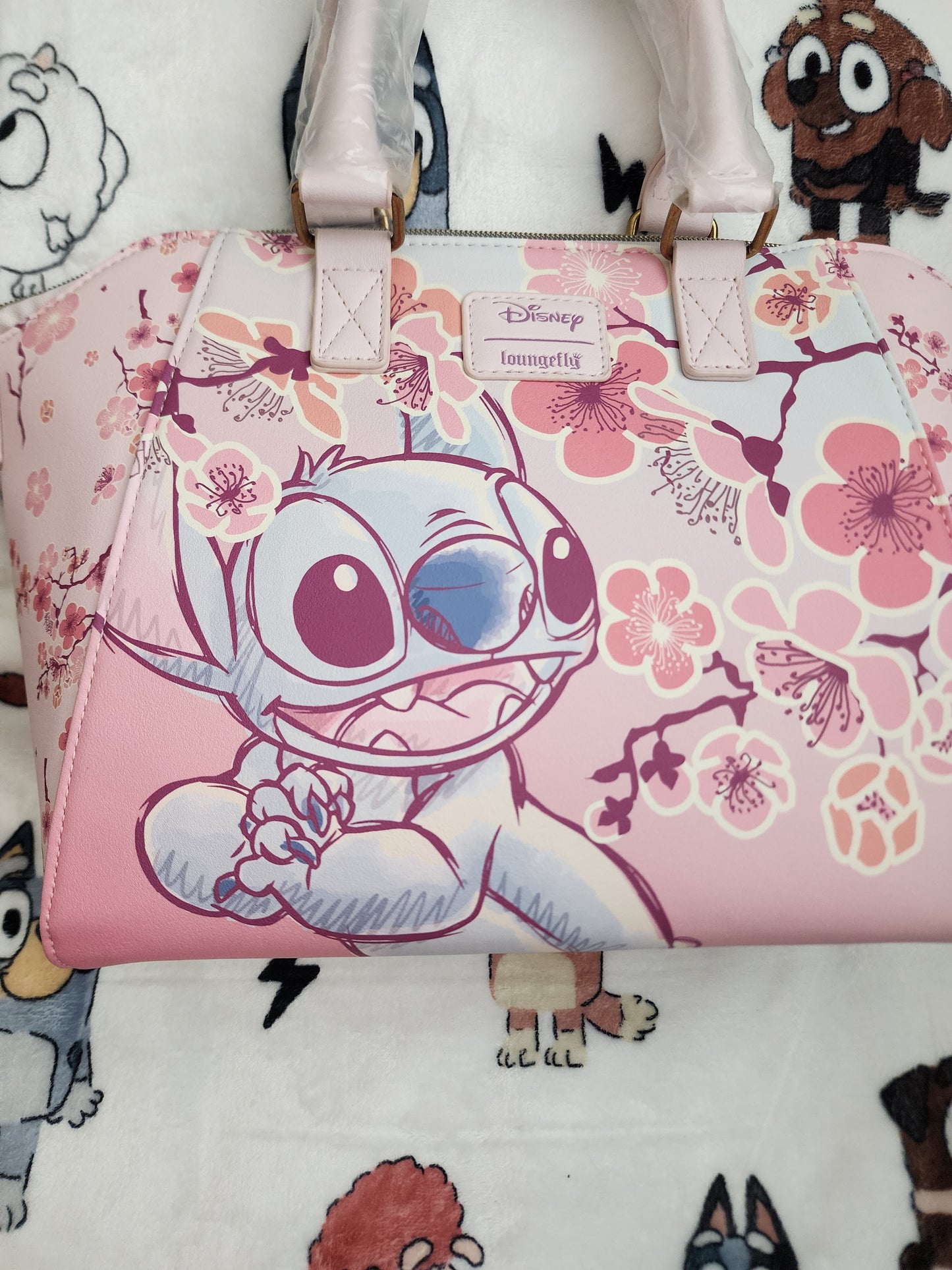 Loungefly Disney Stitch and Scrump Cherry Blossom Handbag