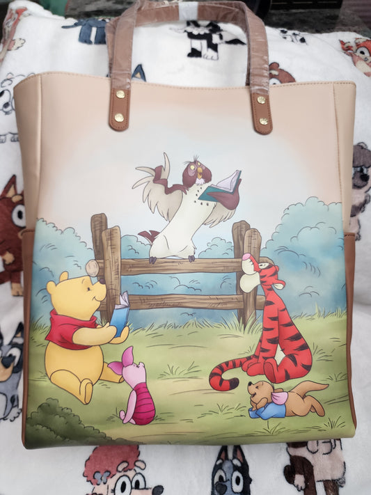 Loungefly Disney Winnie the Pooh and Friends Reading Books Exclusive Tote Bag