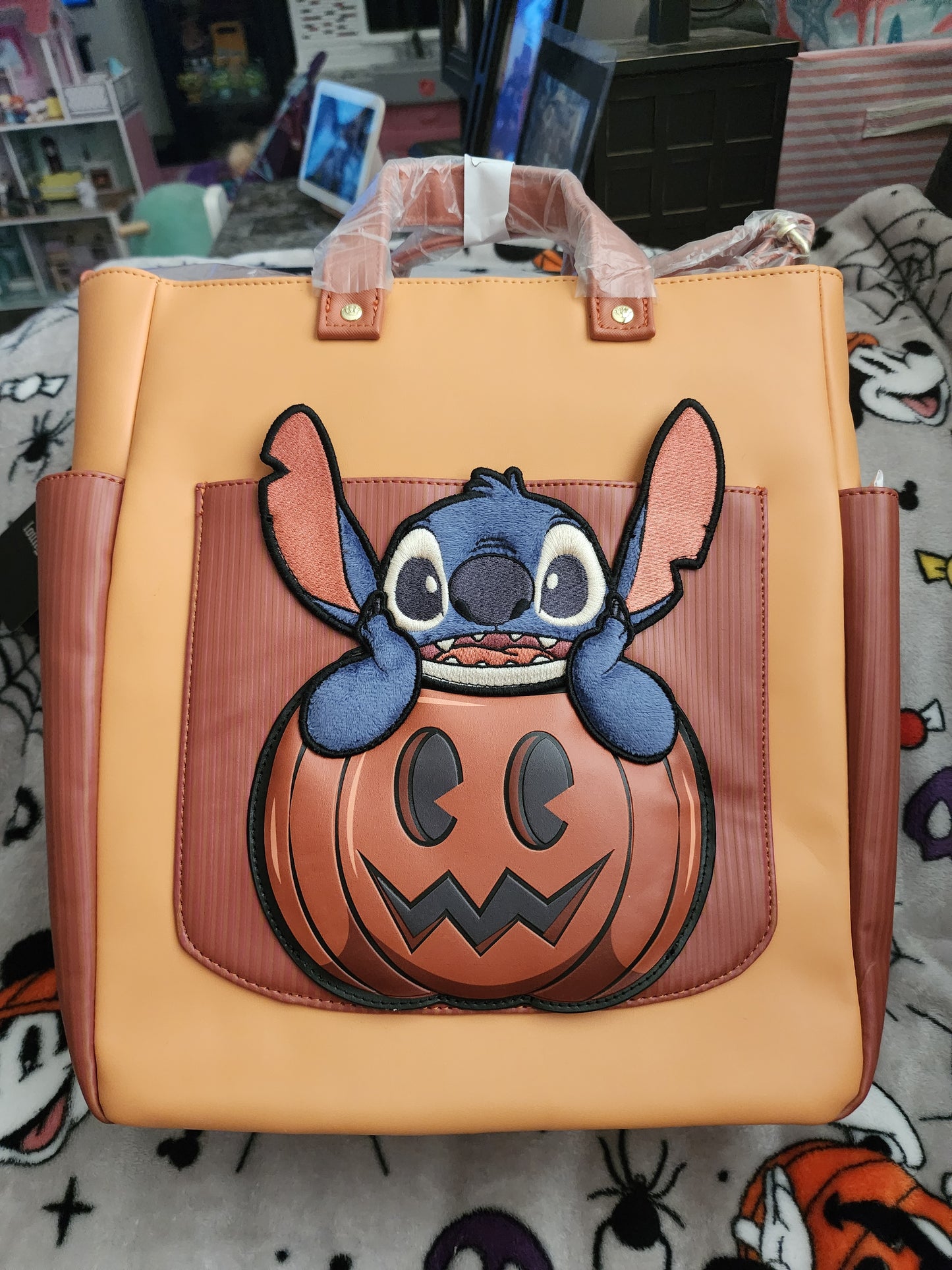 Loungefly Disney Stitch Pumpkin Tote Bag