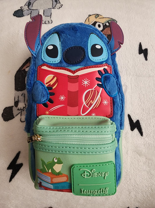 Loungefly Disney Stitch Reading Books Exclusive Pencil Case Bag Clip