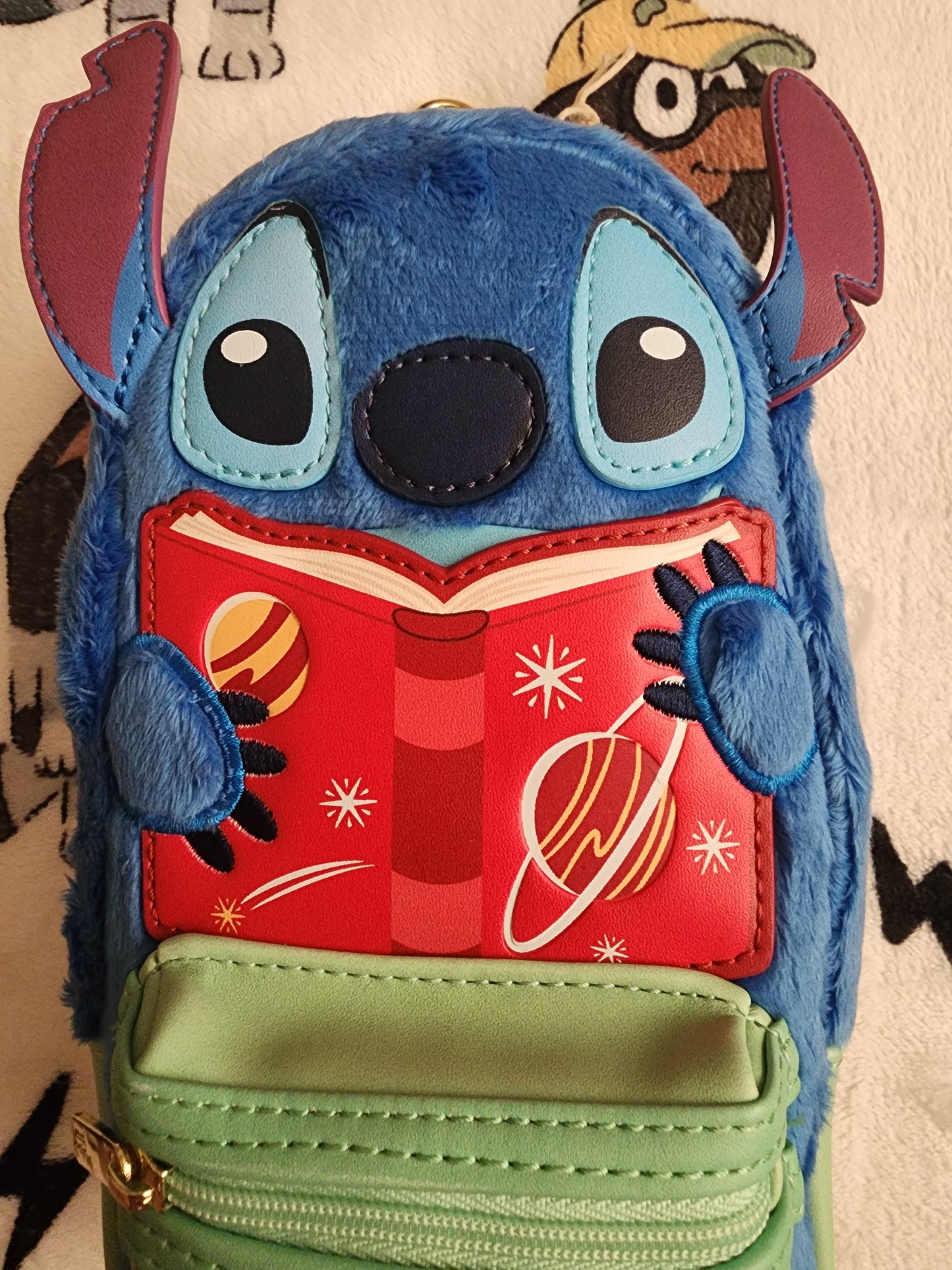 Loungefly Disney Stitch Reading Books Exclusive Pencil Case Bag Clip