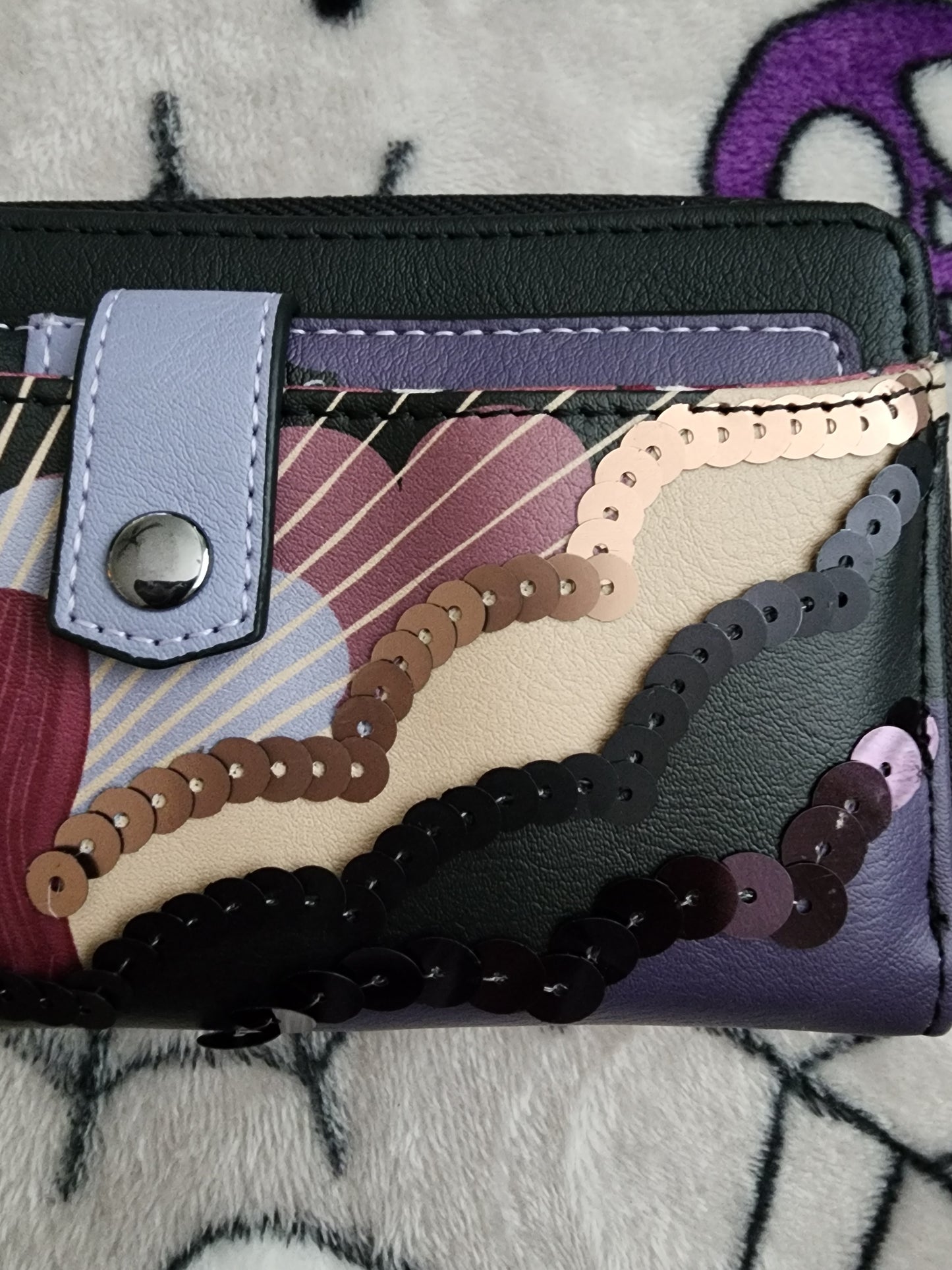 Her Universe Disney Nightmare Before Christmas Jack and Sally Sequined Wallet