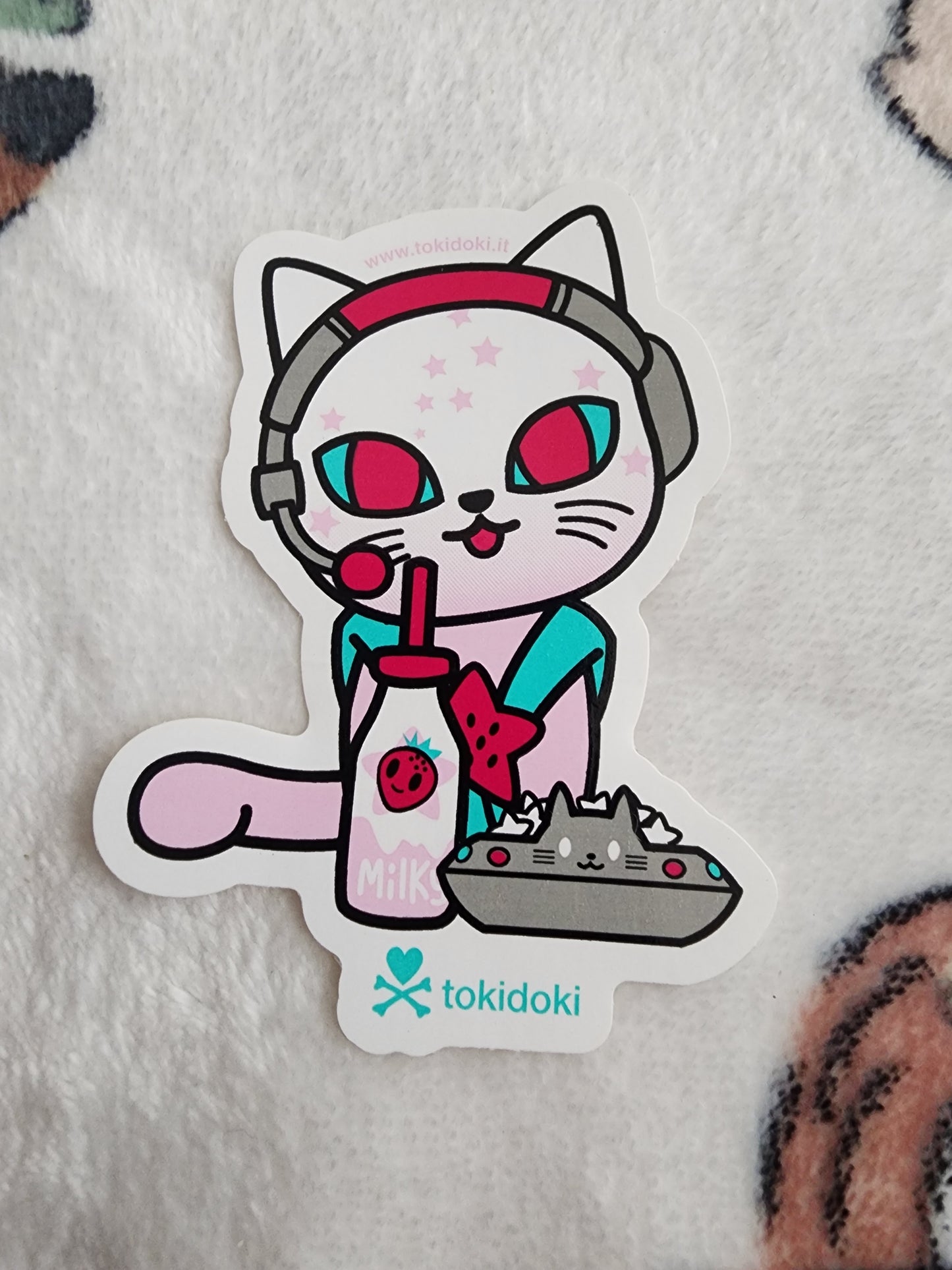 Tokidoki Cat DJ Sticker