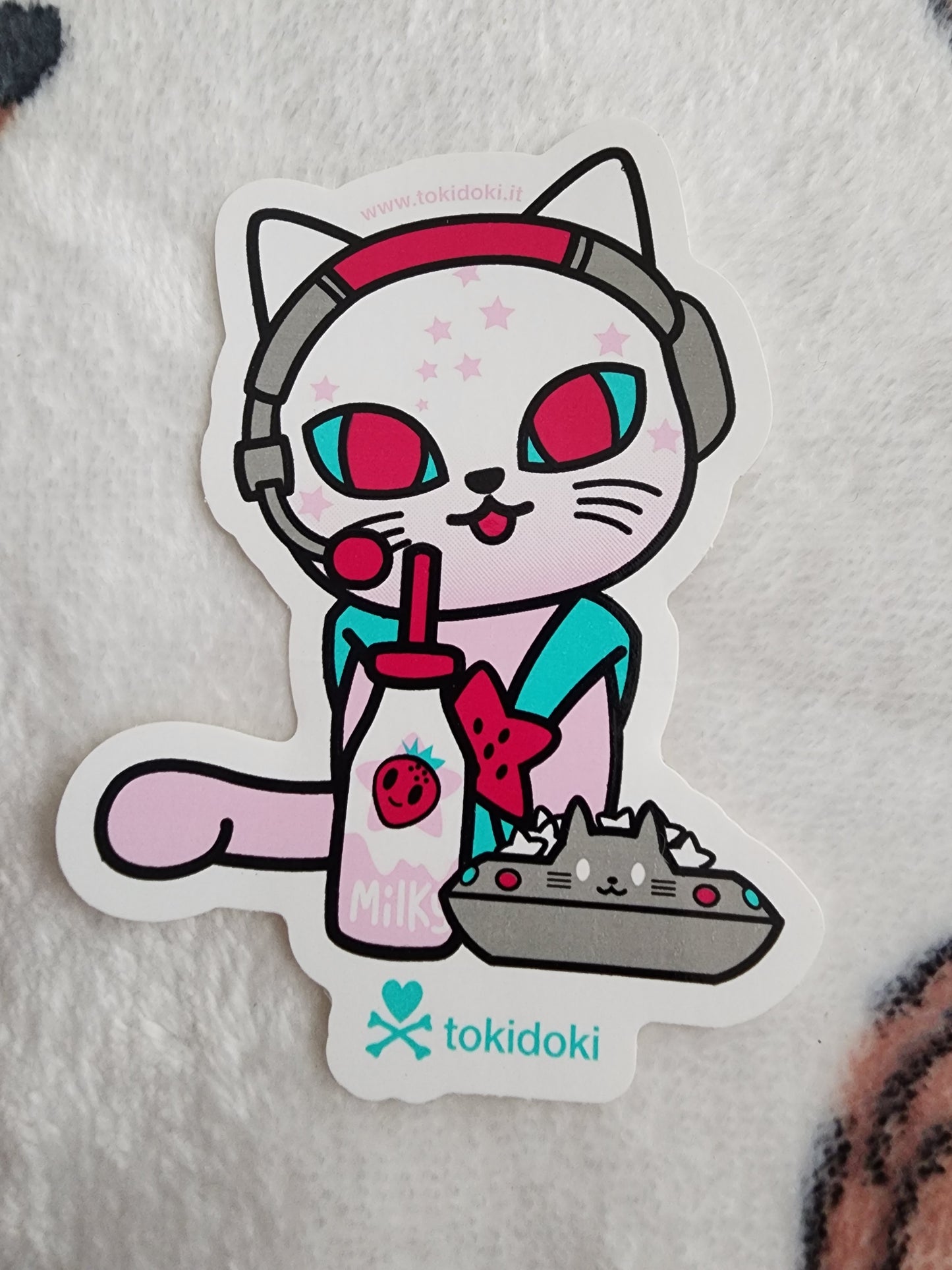 Tokidoki Cat DJ Sticker