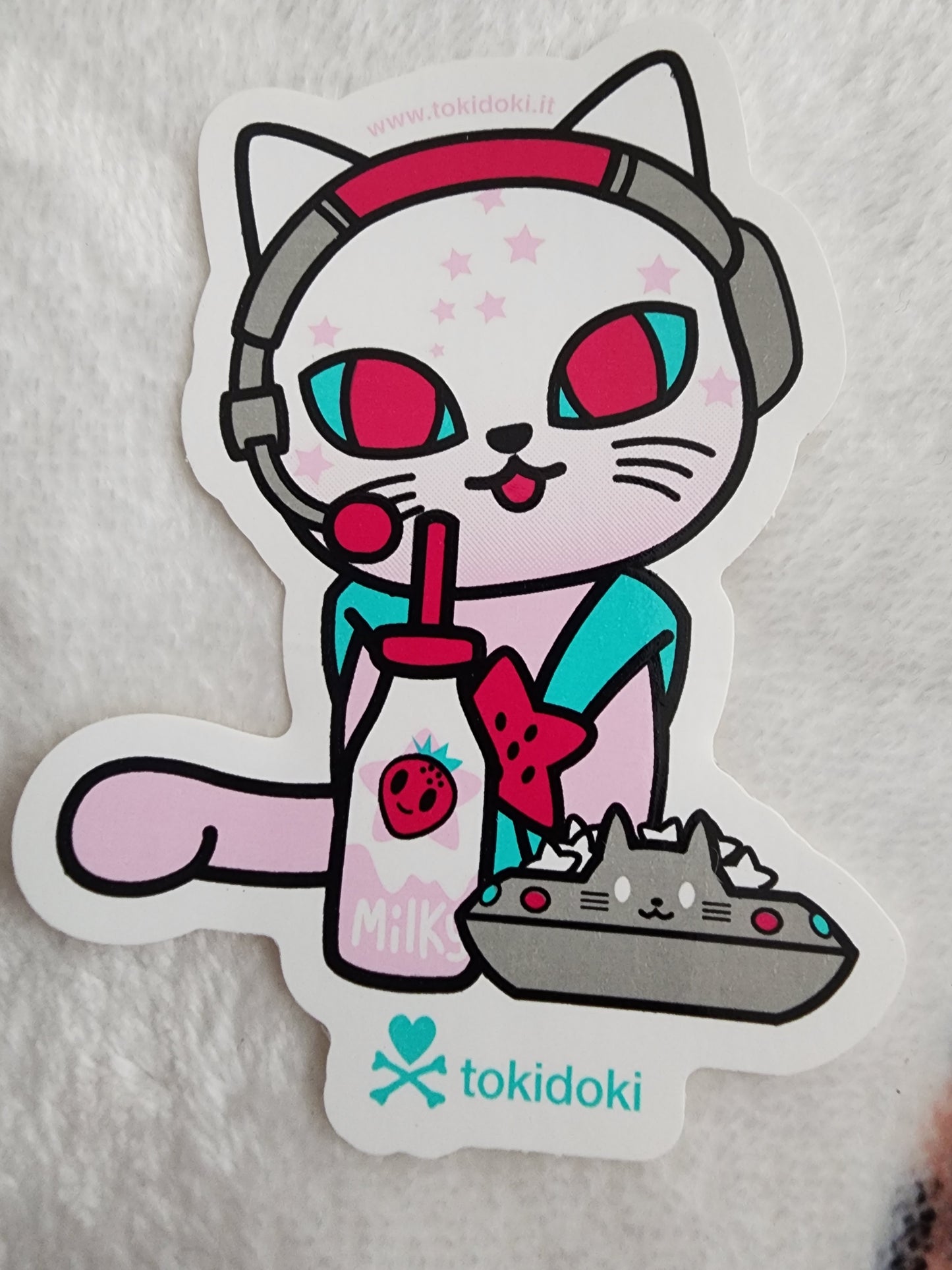 Tokidoki Cat DJ Sticker