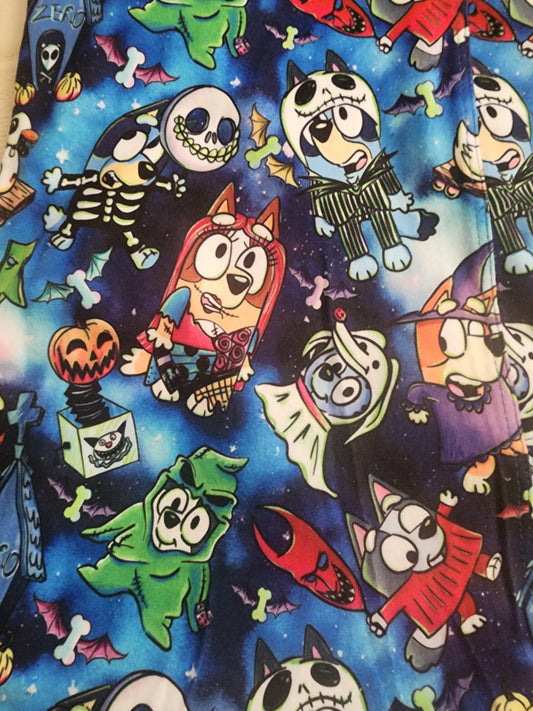 CP Bluey, Bingo, and Family Nightmare Before Christmas Halloween Leggings