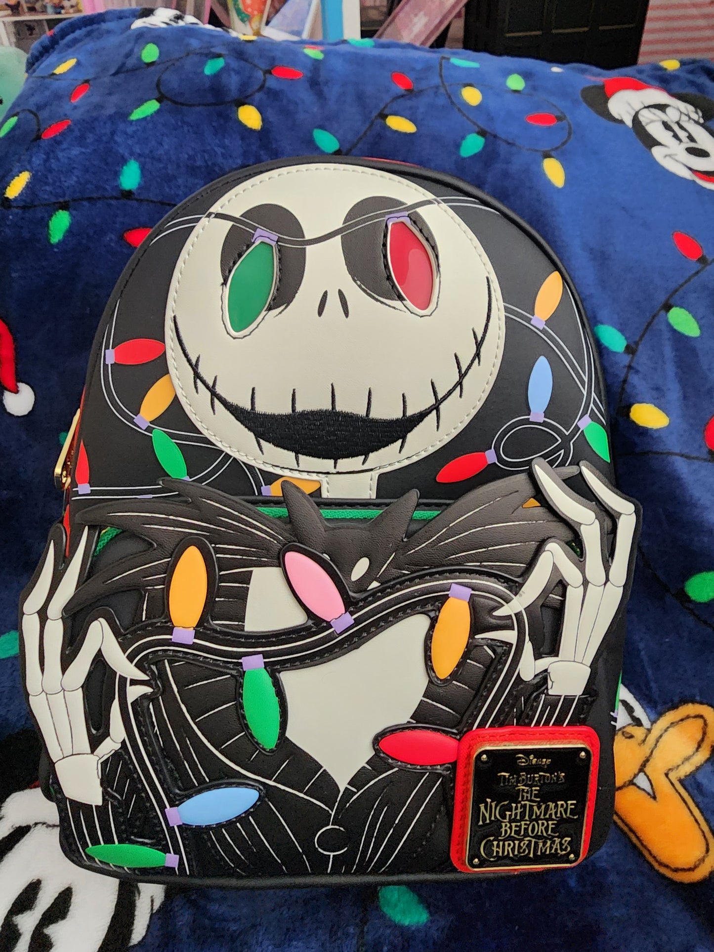 Loungefly Disney Jack Skellington Holiday Lights Backpack