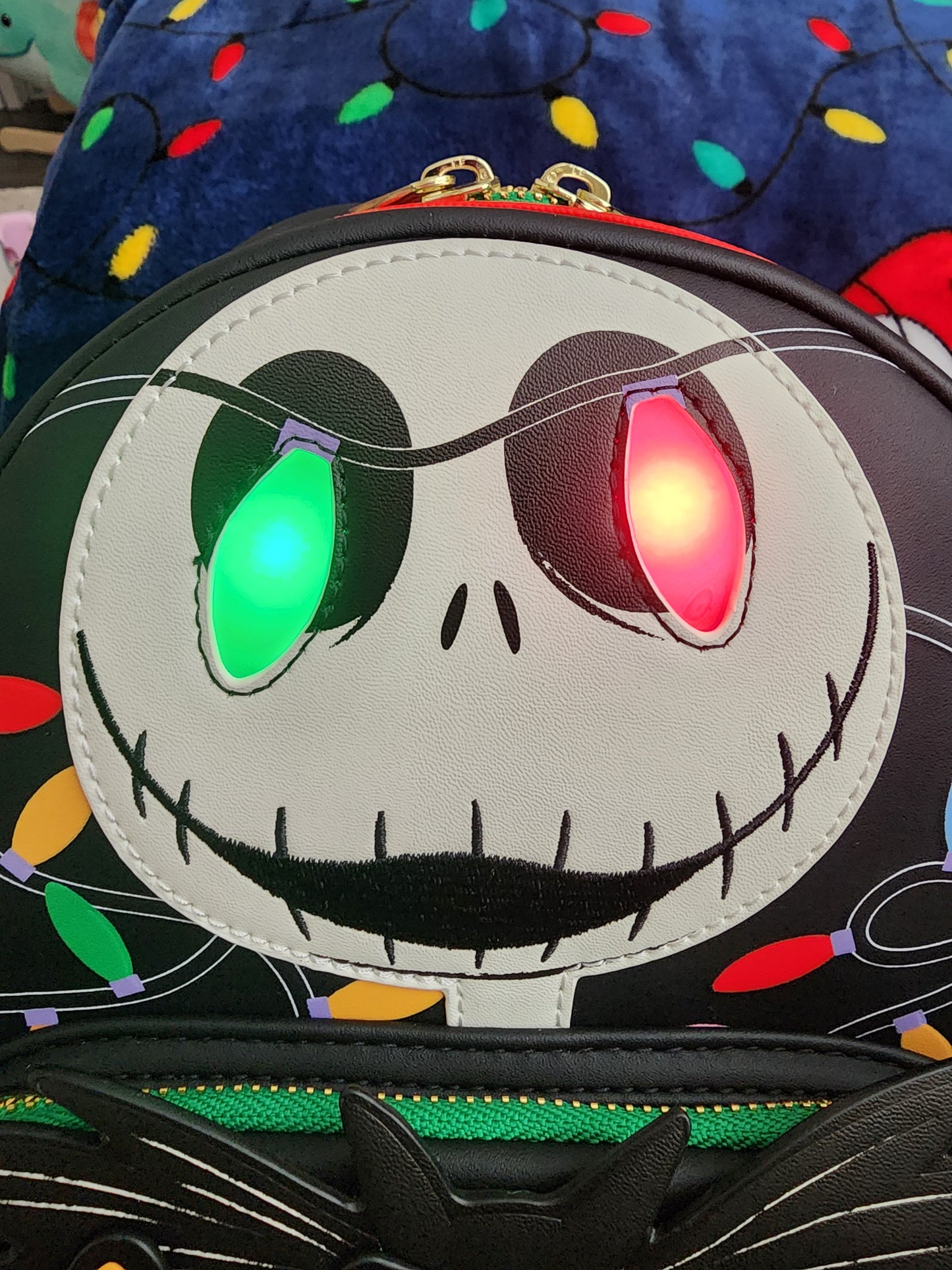 Loungefly Disney Jack Skellington Holiday Lights Backpack