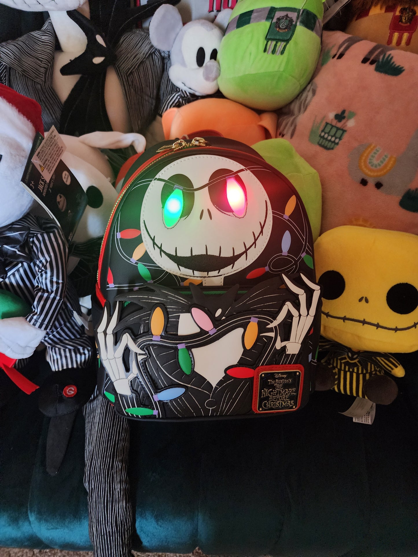 Loungefly Disney Jack Skellington Holiday Lights Backpack