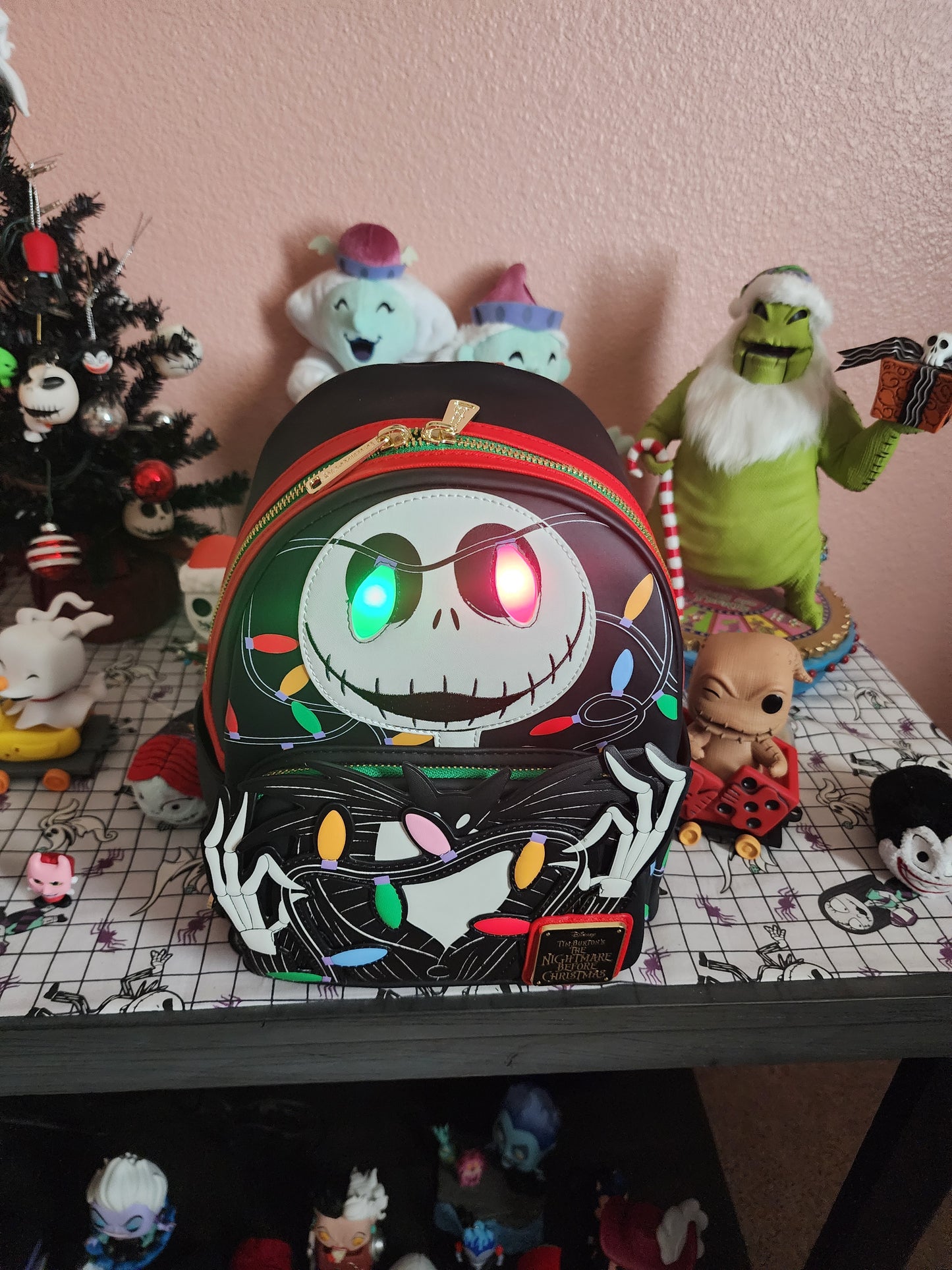 Loungefly Disney Jack Skellington Holiday Lights Backpack