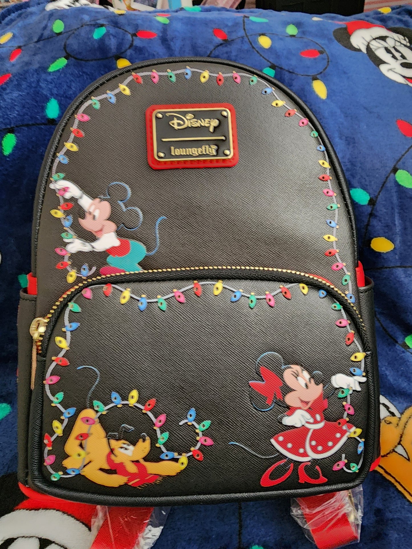 Loungefly Disney Mickey and Friends Holiday Lights Backpack