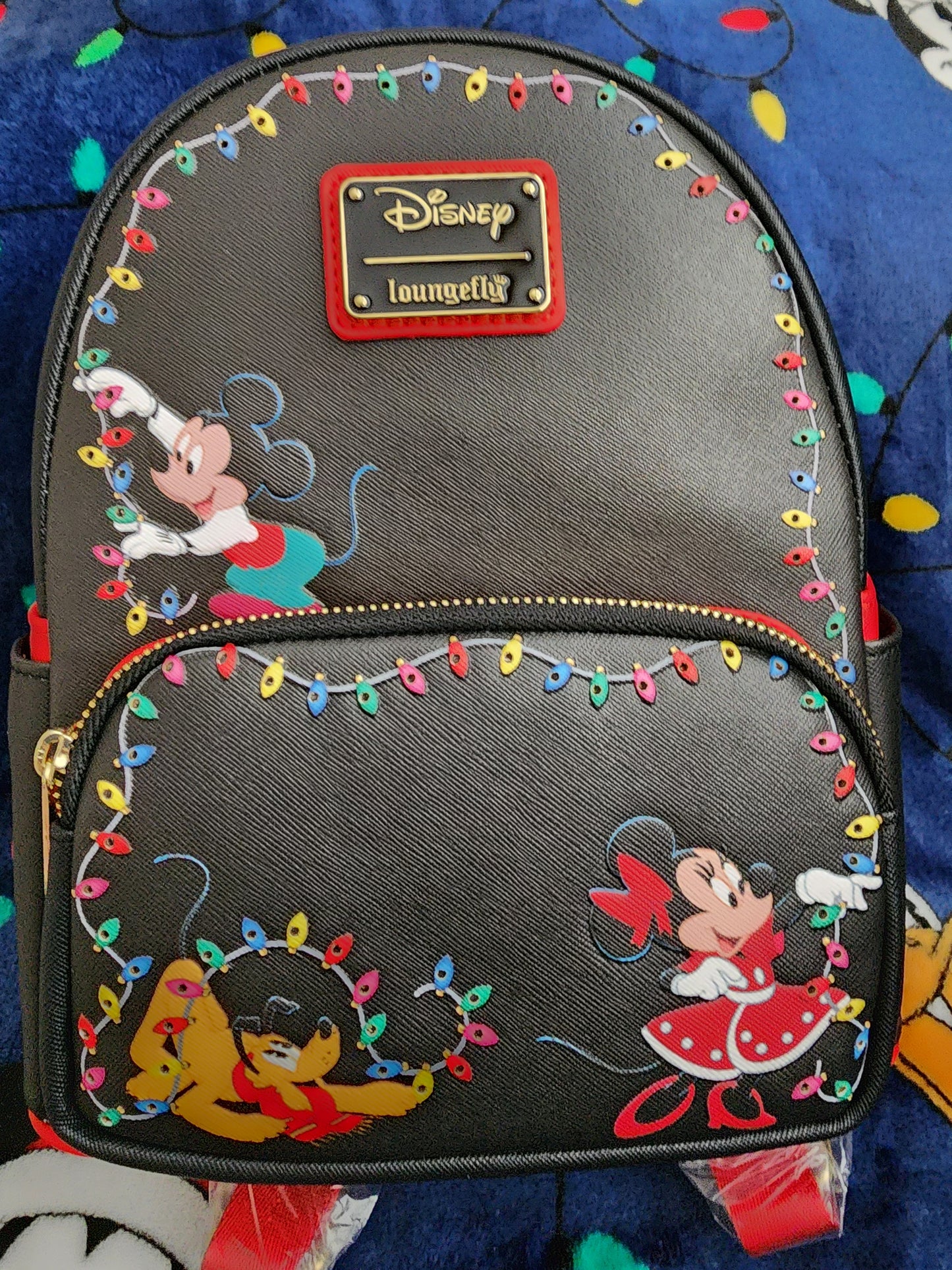 Loungefly Disney Mickey and Friends Holiday Lights Backpack