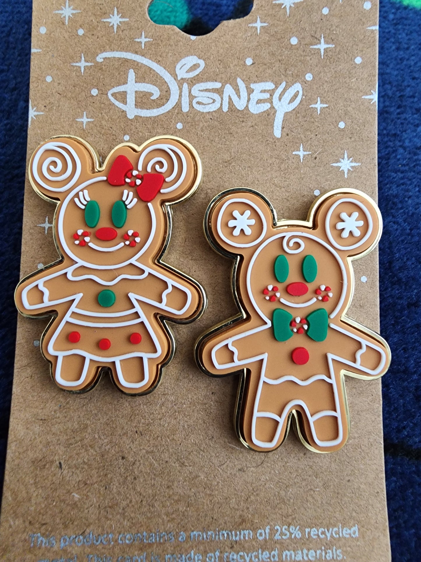 Disney Mickey and Minnie Mouse as Gingerbread Cookie Pins