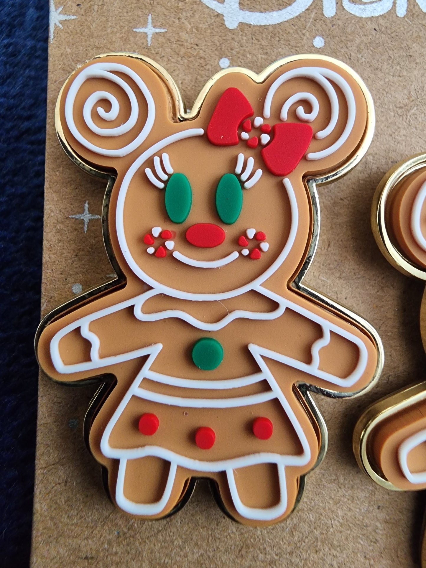 Disney Mickey and Minnie Mouse as Gingerbread Cookie Pins