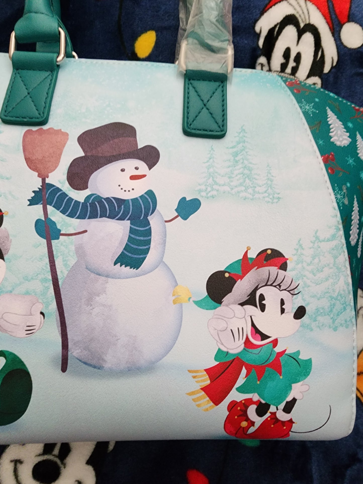 Loungefly Disney Mickey, Minnie and Pluto Holiday Handbag