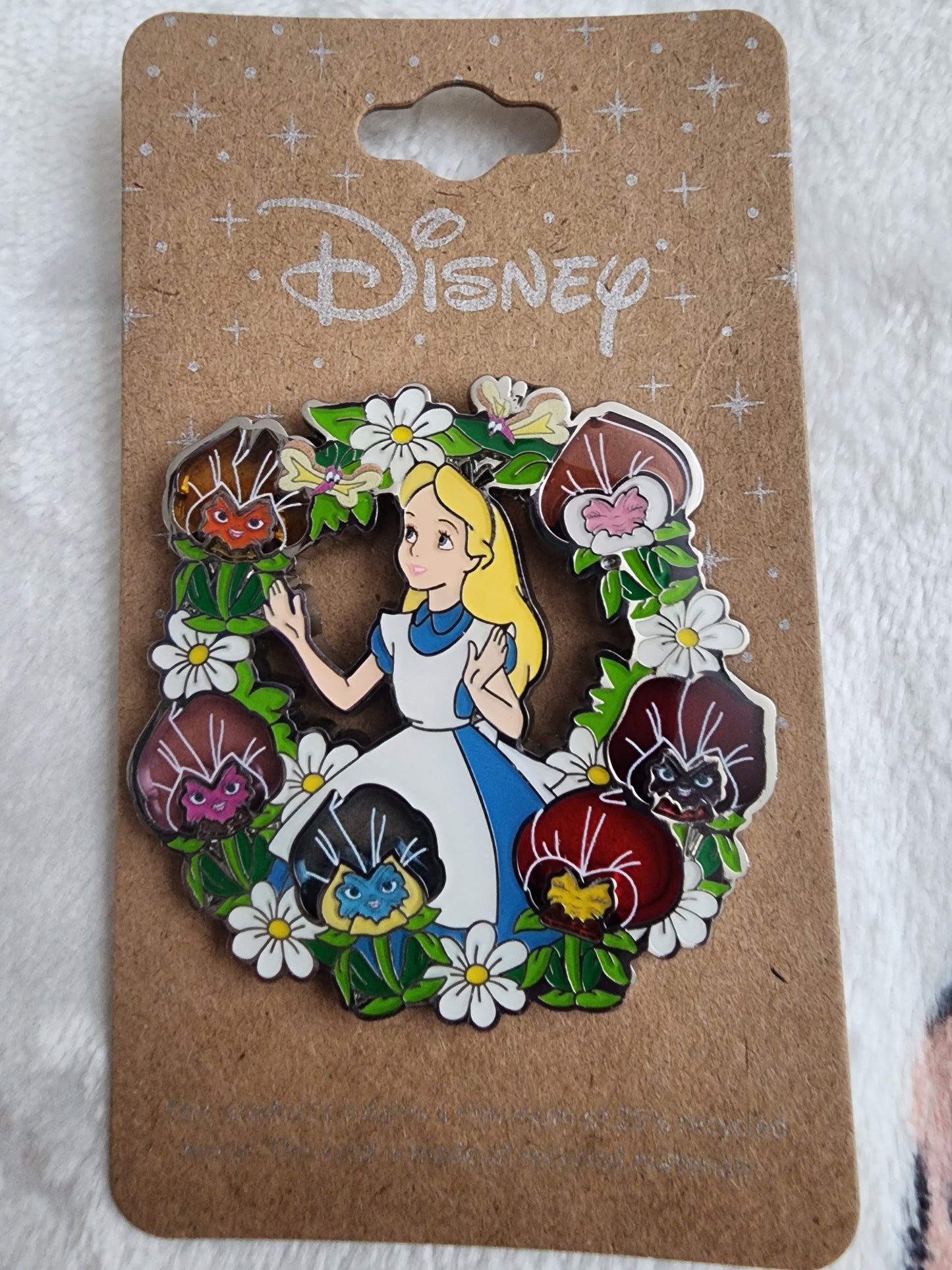 Disney Alice in Wonderland Flower Wreath Pin