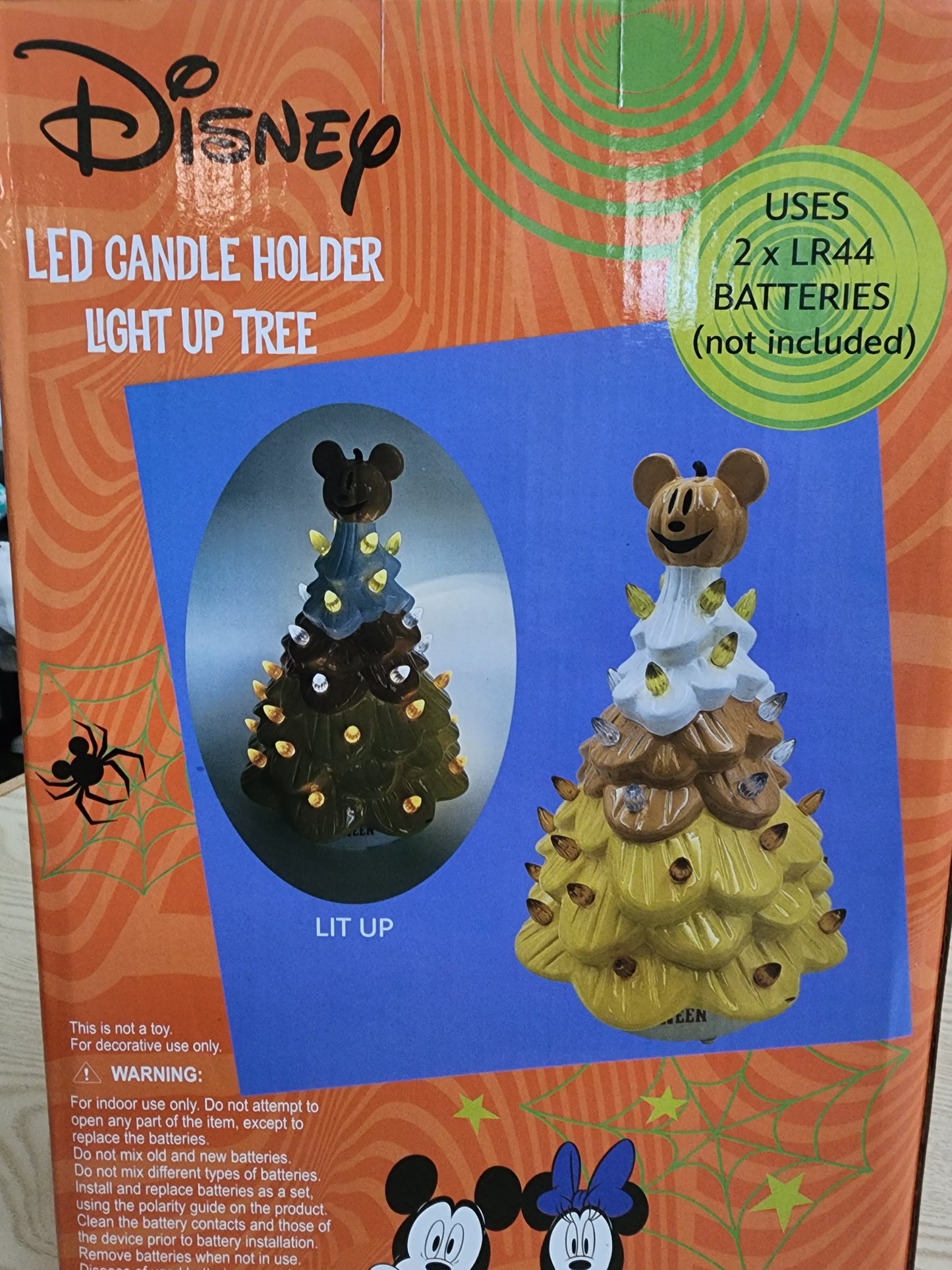 Disney Mickey Mouse Halloween LED Ceramic Little Up Tree