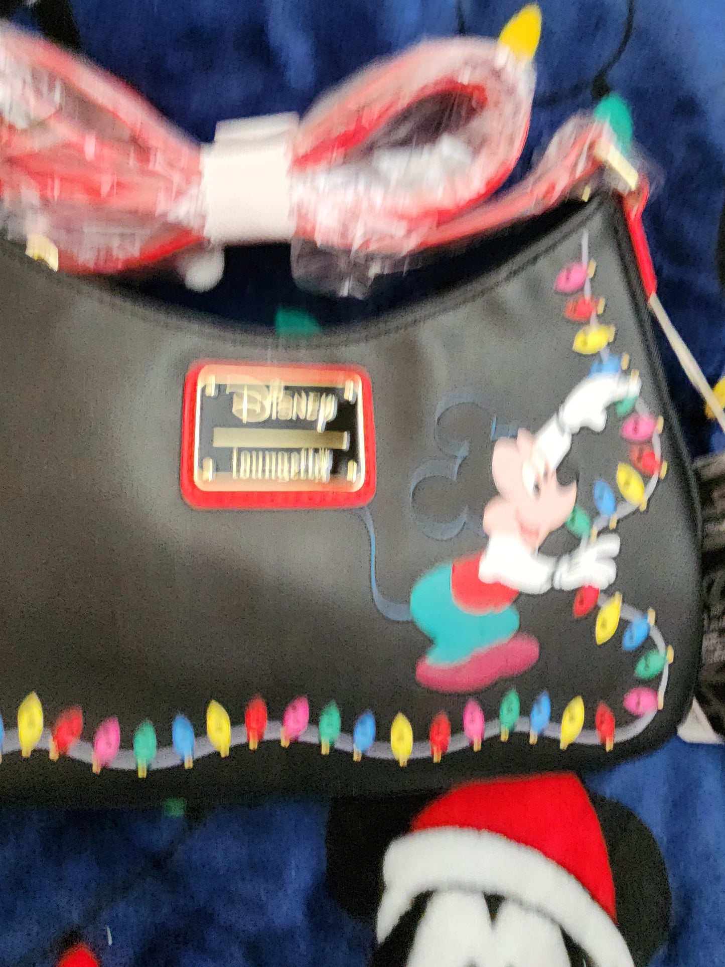 Loungefly Disney Mickey and Friends Holiday Lights Crossbody Bag