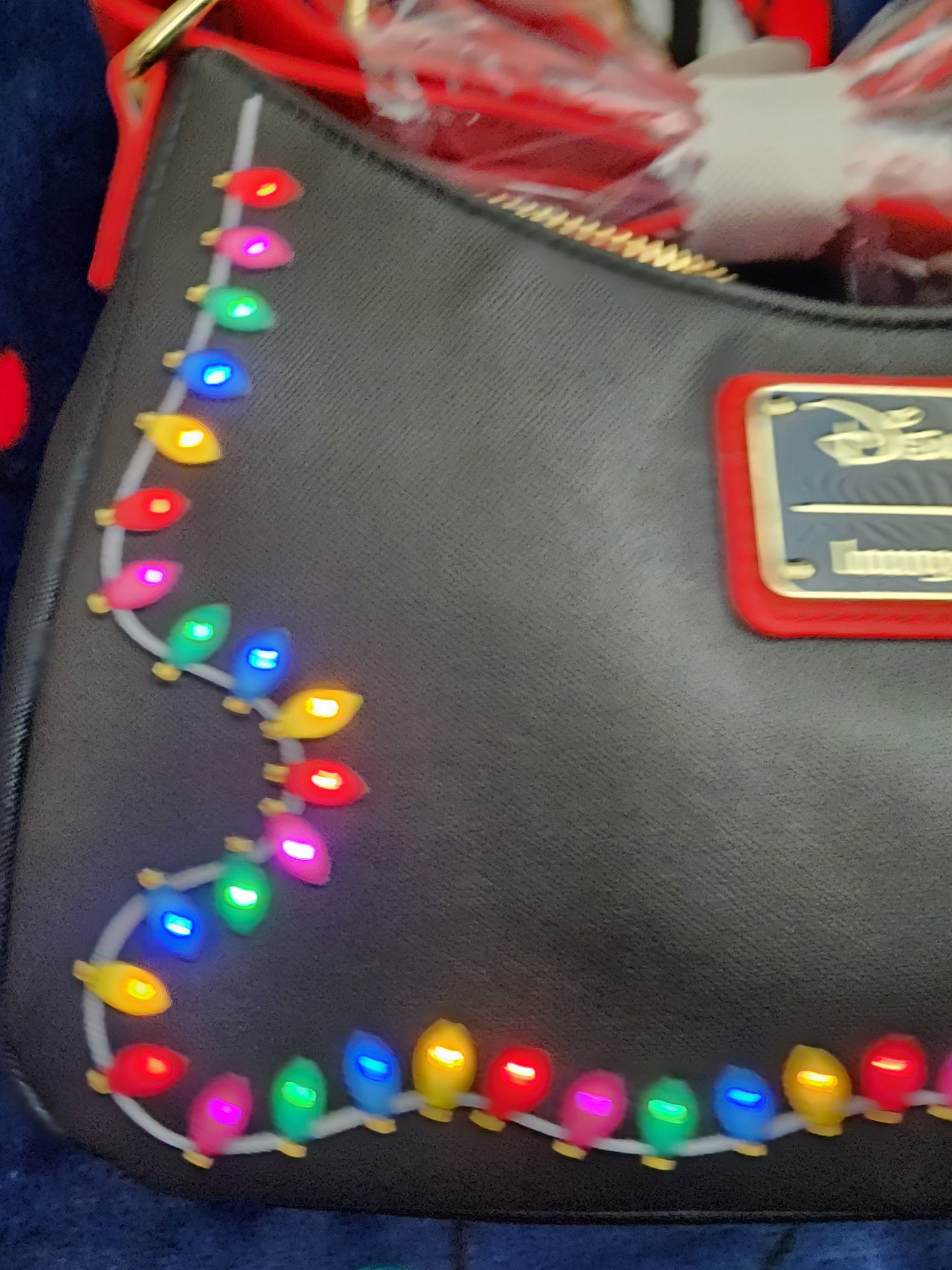 Loungefly Disney Mickey and Friends Holiday Lights Crossbody Bag