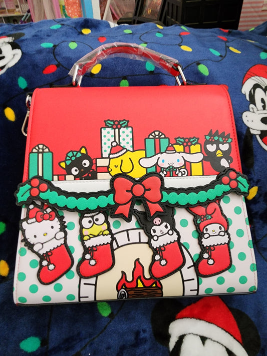 Loungefly Hello Kitty and Friends Holiday Fireplace Crossbody Bag/Handbag