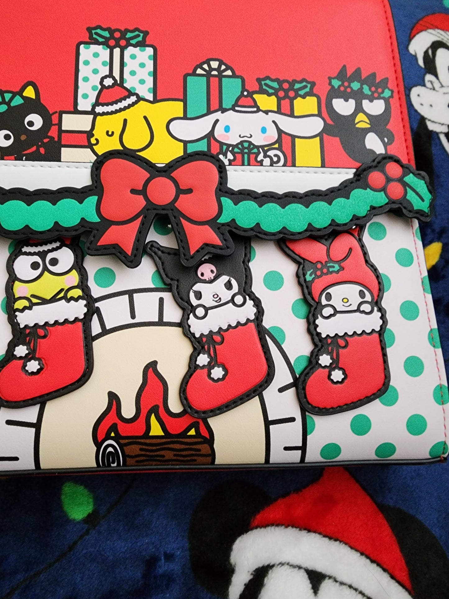 Loungefly Hello Kitty and Friends Holiday Fireplace Crossbody Bag/Handbag