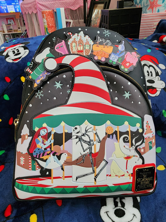 Loungefly Disney Nightmare Before Christmas Holiday Carousel Backpack