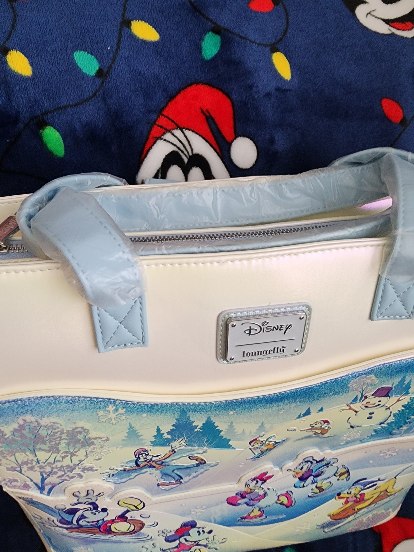 Loungefly Disney Mickey and Friends Winter Fun Tote Bag/Handbag