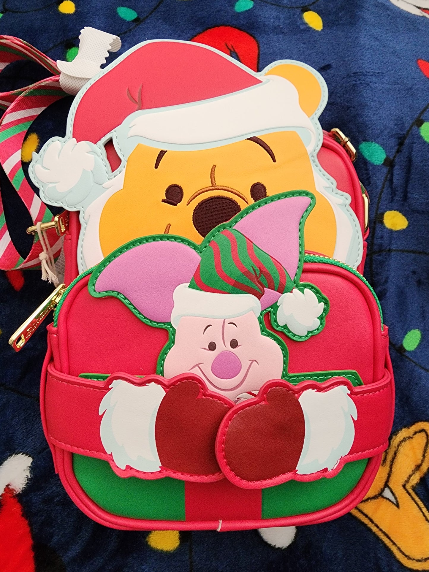 Loungefly Disney Winnie the Pooh and Piglet Holiday Crossbuddies Bag