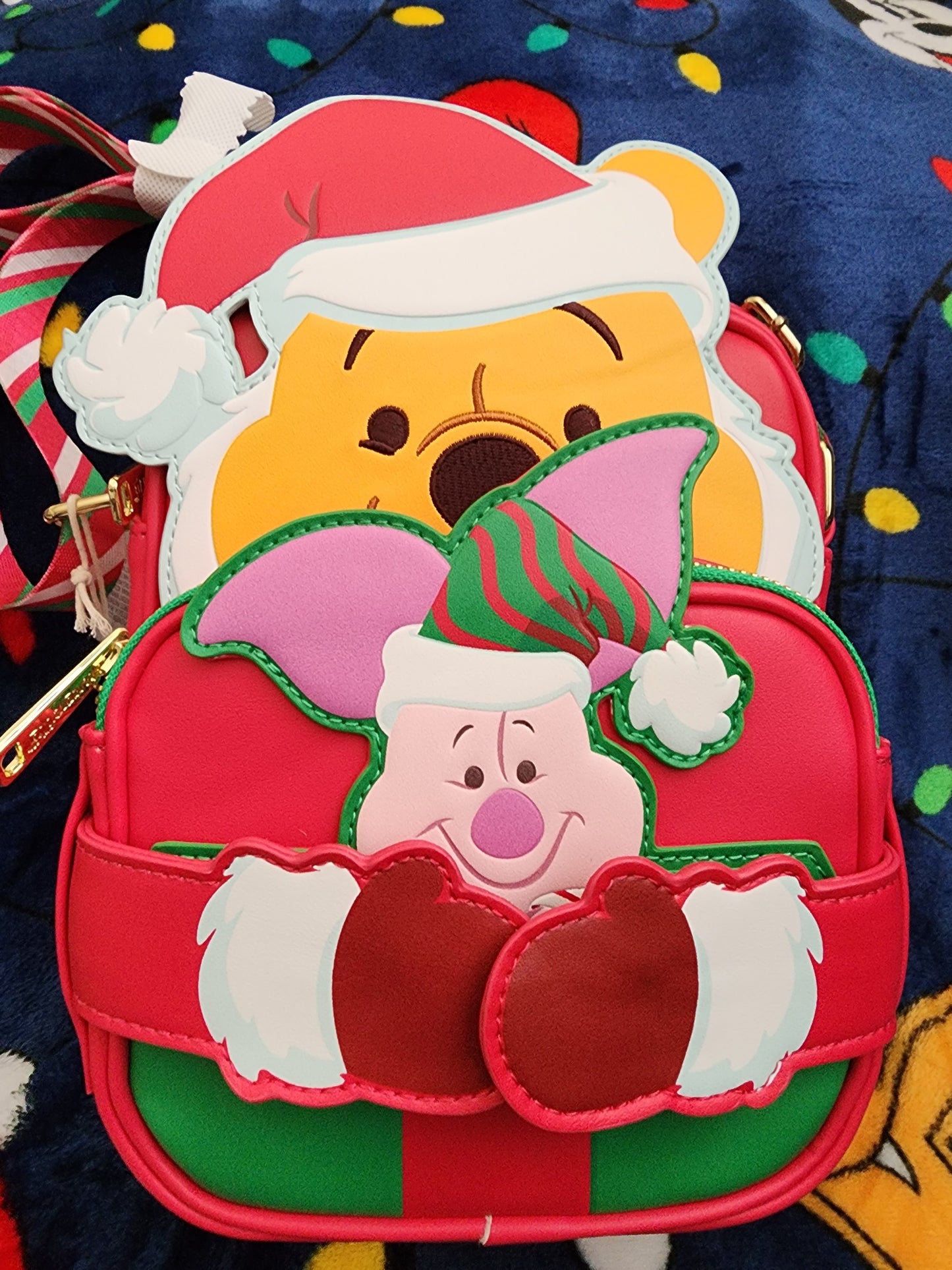 Loungefly Disney Winnie the Pooh and Piglet Holiday Crossbuddies Bag