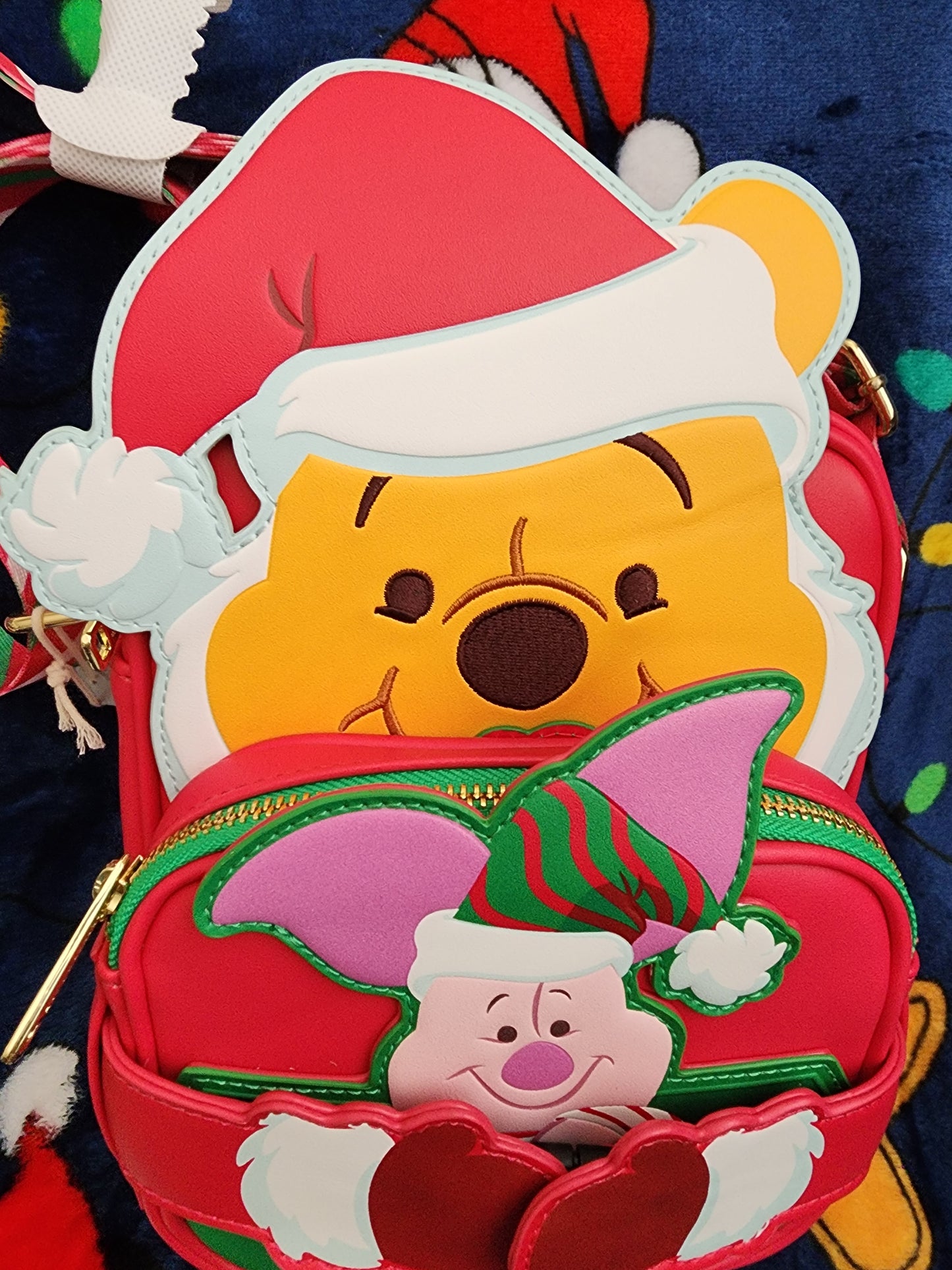 Loungefly Disney Winnie the Pooh and Piglet Holiday Crossbuddies Bag